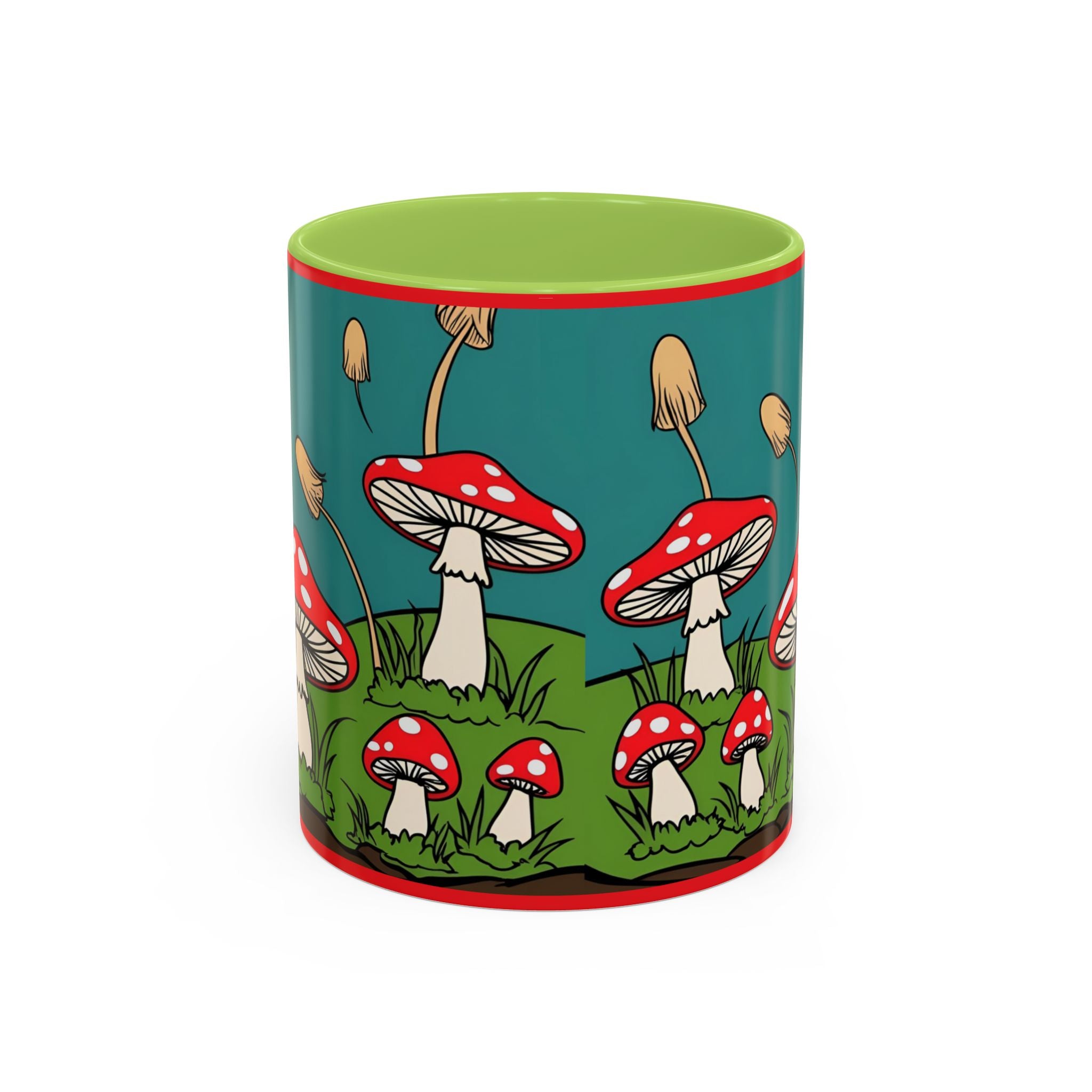 Mushroom Coffee Mug Red Toadstool Ceramic Cup Forest Accent
