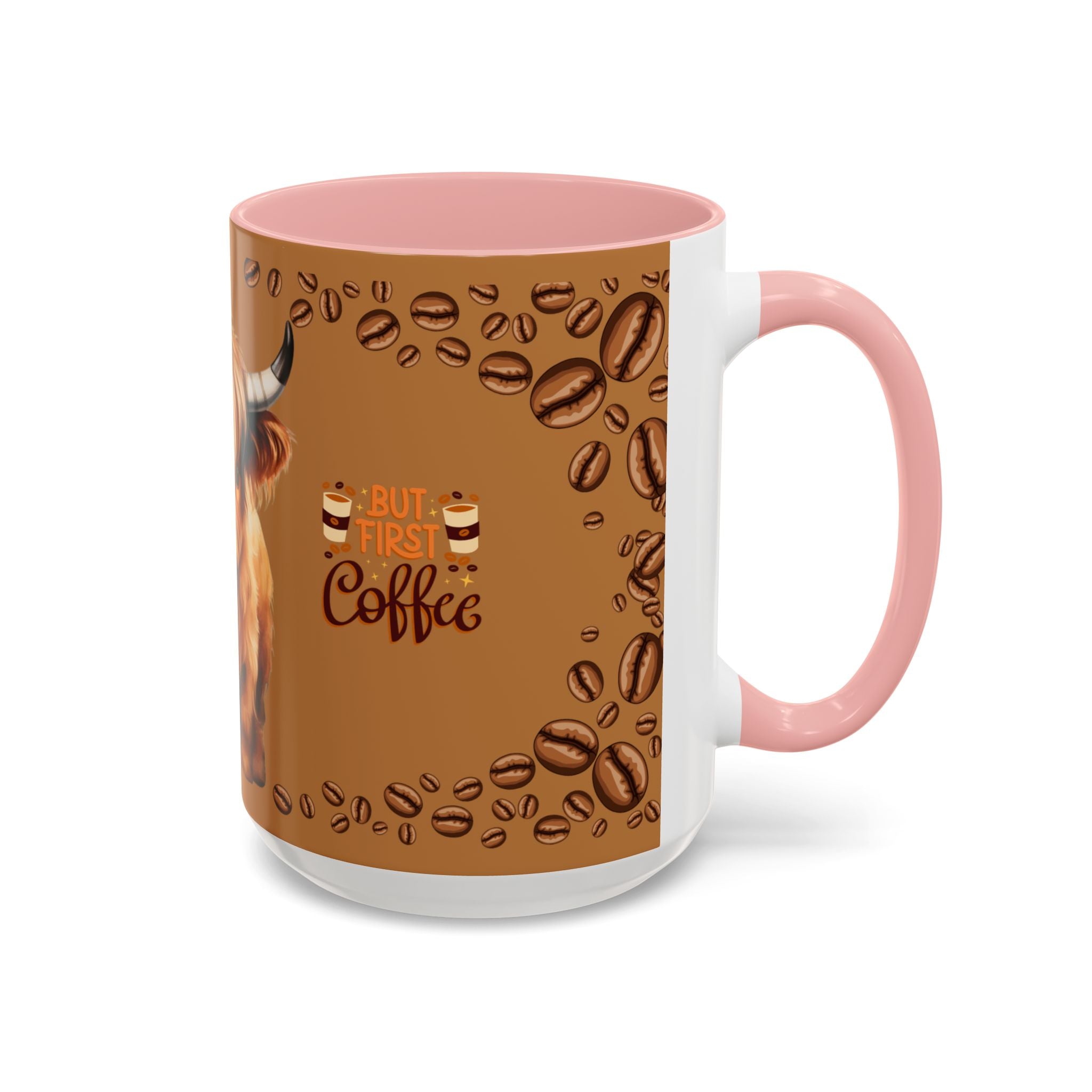 Highland Cow Coffee Mug — 'But First Coffee' Highland Cow Accent Mug (11/15oz)