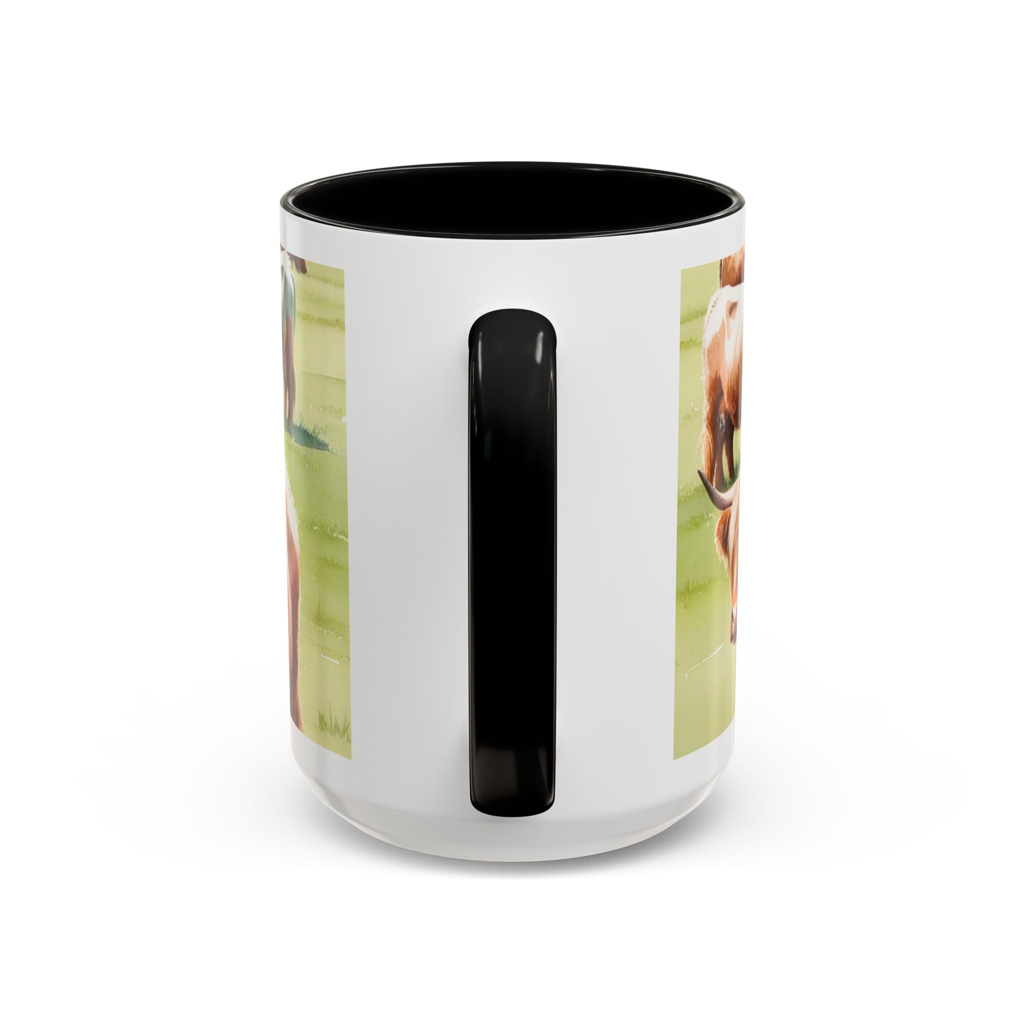 Highland Cow Accent Coffee Mug — Cute Rustic Cattle Farm Design (11/15 oz)