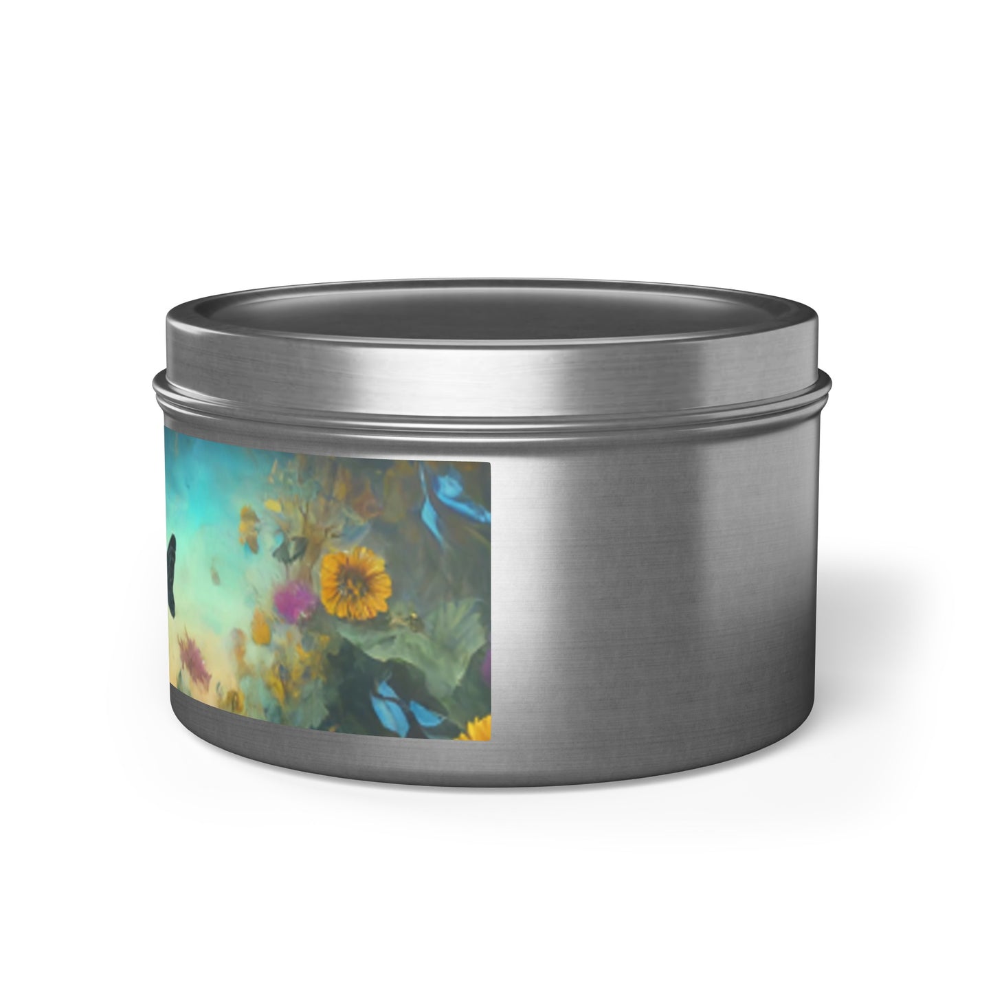 Beautiful Sunflower Design Tin Candles