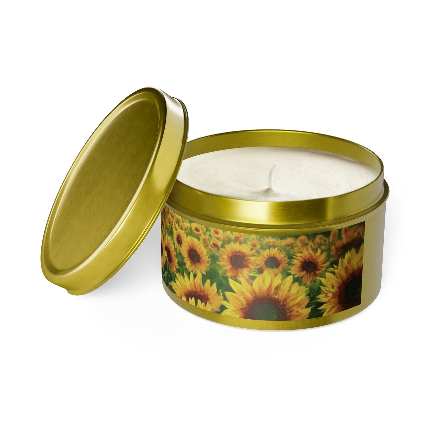 Soothe Your Soul: Sunflower Design Scented Soy Tin Candles