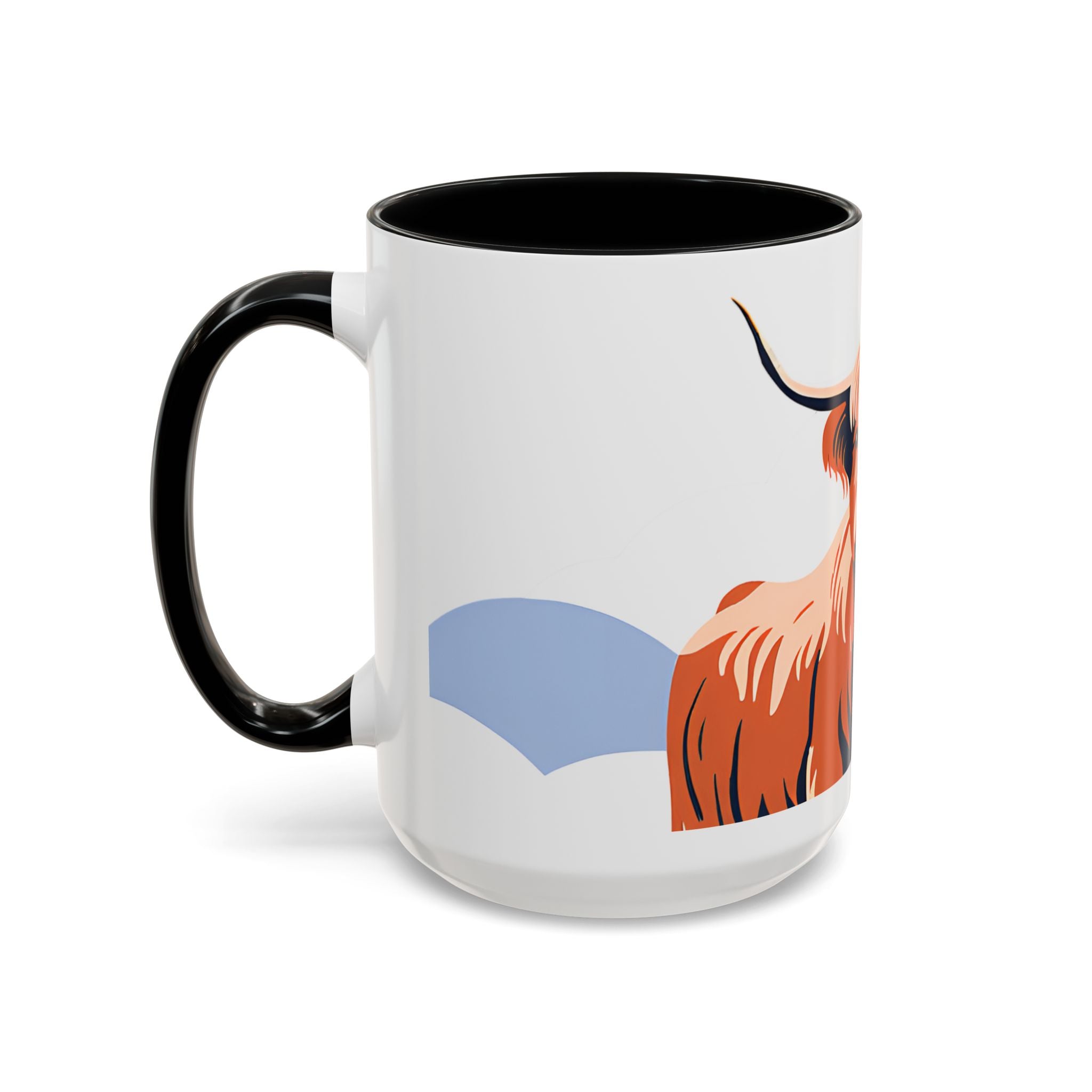 Highland Cow Accent Coffee Mug – Scenic Farmhouse Tea & Coffee Cup (11/15 oz)