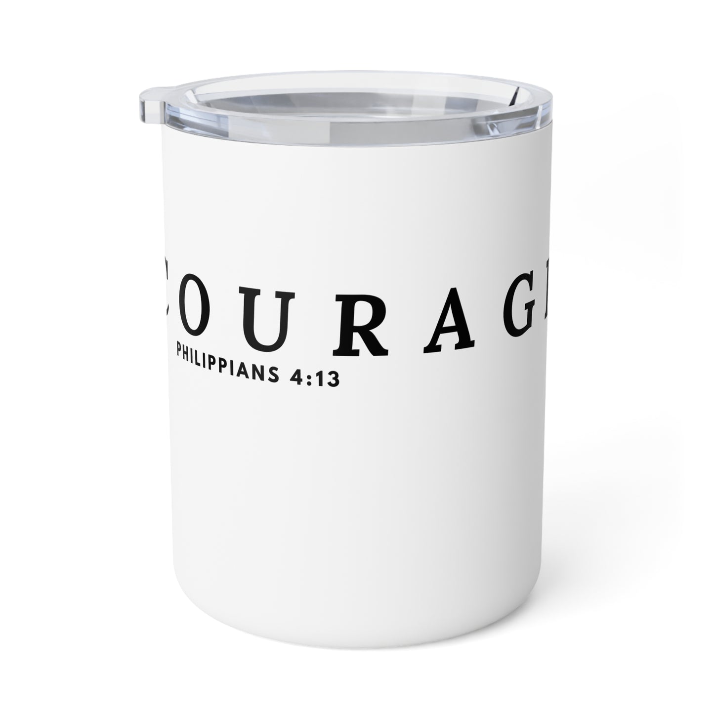 Inspirational Insulated Coffee Mug | Courage Philippians 4:13 | Perfect for Gifts, Motivational, Home Office, Travel, Tea Lovers