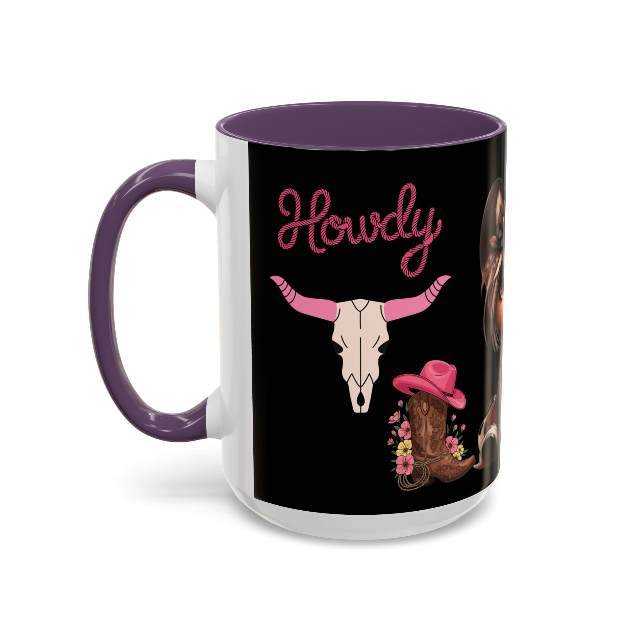 Cowgirl Coffee Mug — Howdy Pink Western Accent Mug (11/15oz)