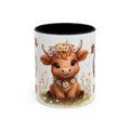 Floral Baby Cow Coffee Mug | Accent Coffee Mug 11oz 15oz