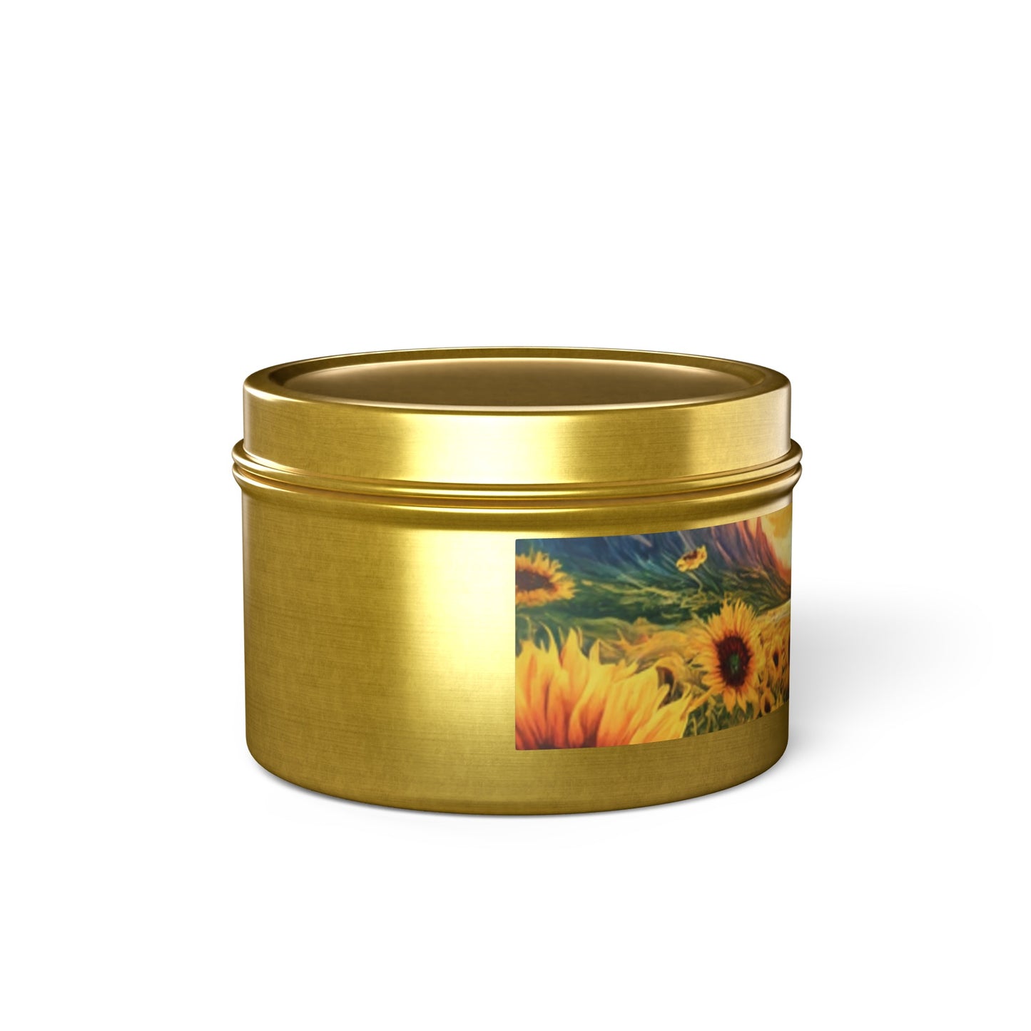 Beautiful Scented Sunflower Design Tin Candles