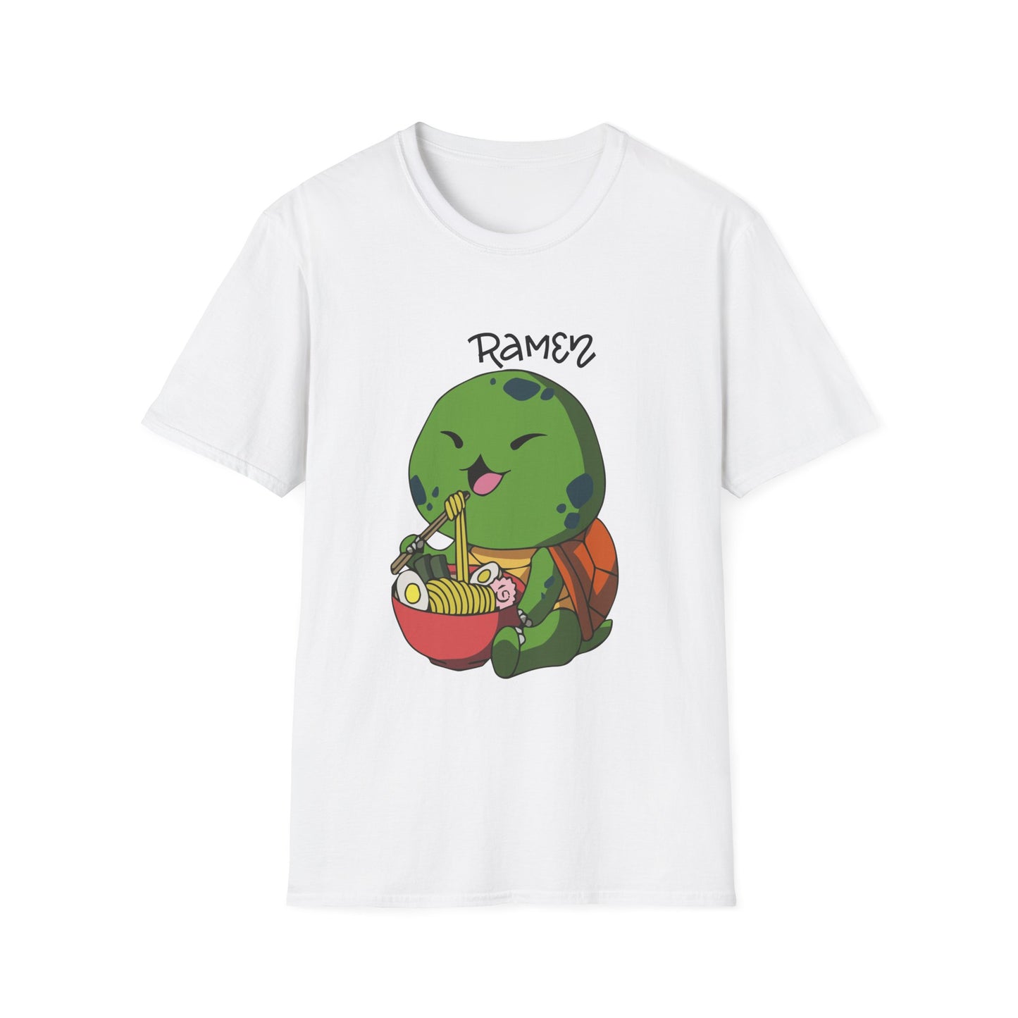Cute Ramen Turtle T-Shirt, Unisex Graphic Tee, Fun Food Lover Shirt, Perfect for Anime Fans, Casual Wear, Gift