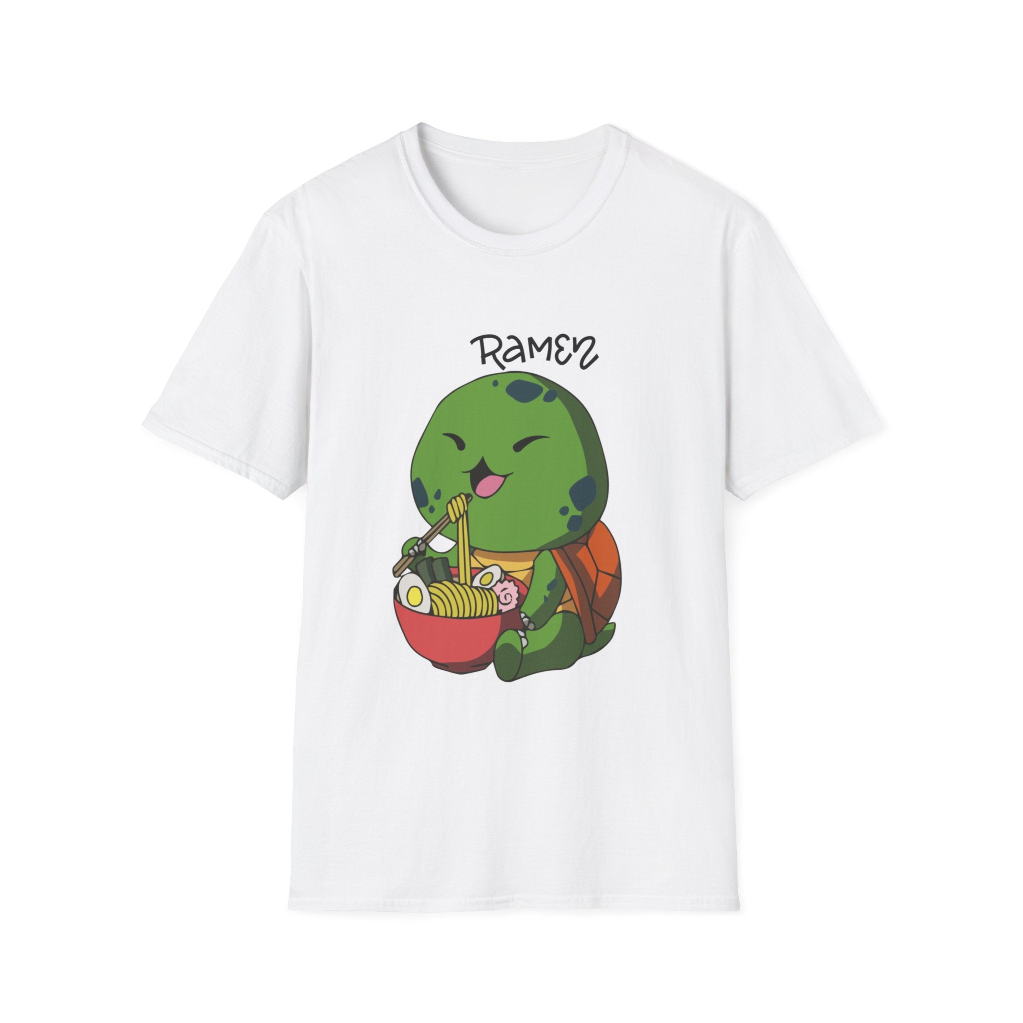 Cute Ramen Turtle T-Shirt, Unisex Graphic Tee, Fun Food Lover Shirt, Perfect for Anime Fans, Casual Wear, Gift