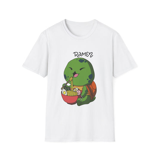 Cute Ramen Turtle T-Shirt, Unisex Graphic Tee, Fun Food Lover Shirt, Perfect for Anime Fans, Casual Wear, Gift