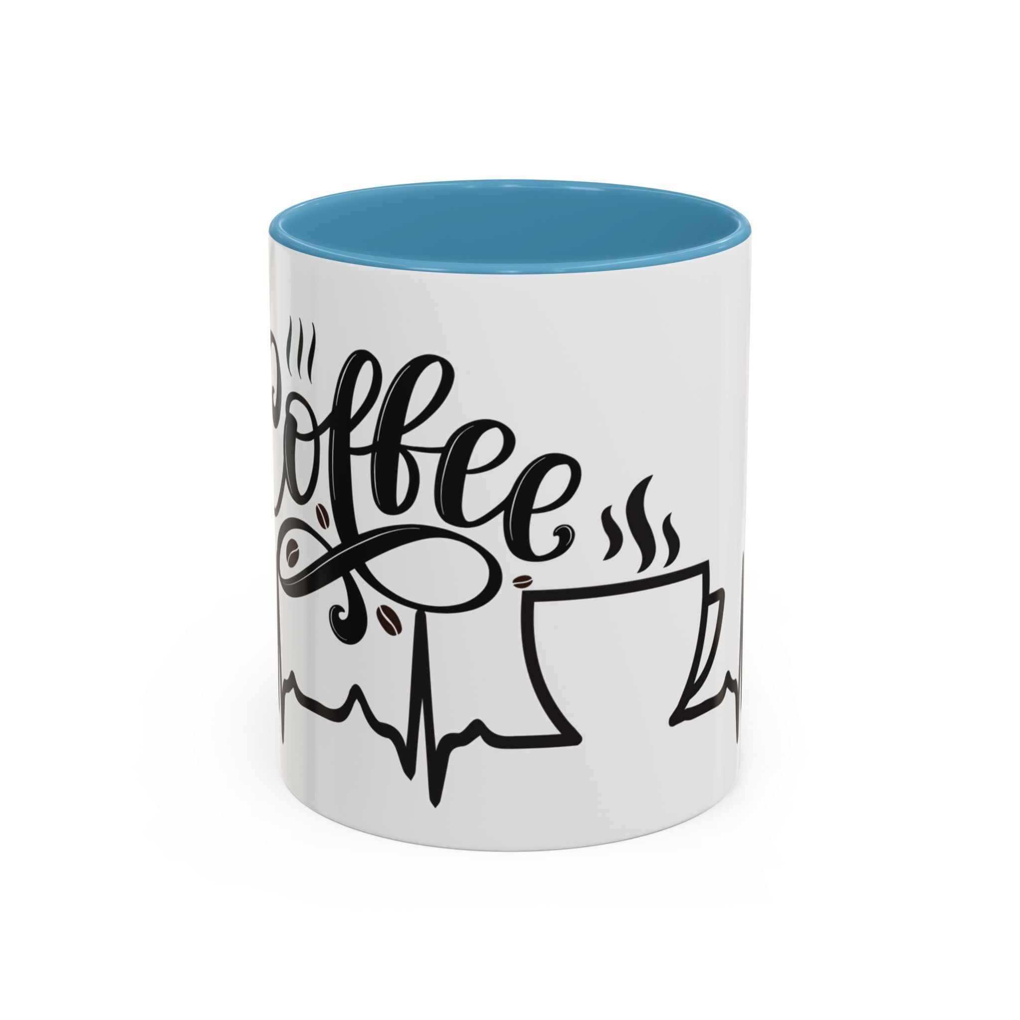 Coffee Lover's Accent Mug with Heartbeat Design - Perfect Gift for Baristas, Teachers, Birthdays, and Cozy Coffee Moments