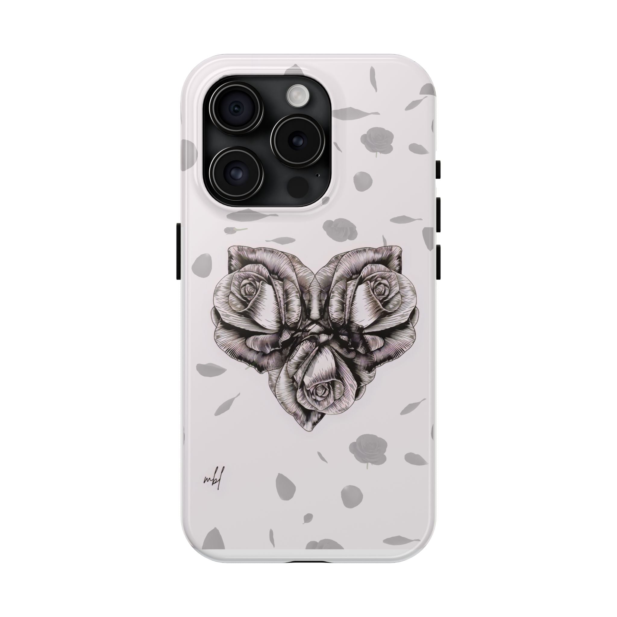 IPhone Phone Case Artistic Floral Tough Phone Cases - Heart Rose Design