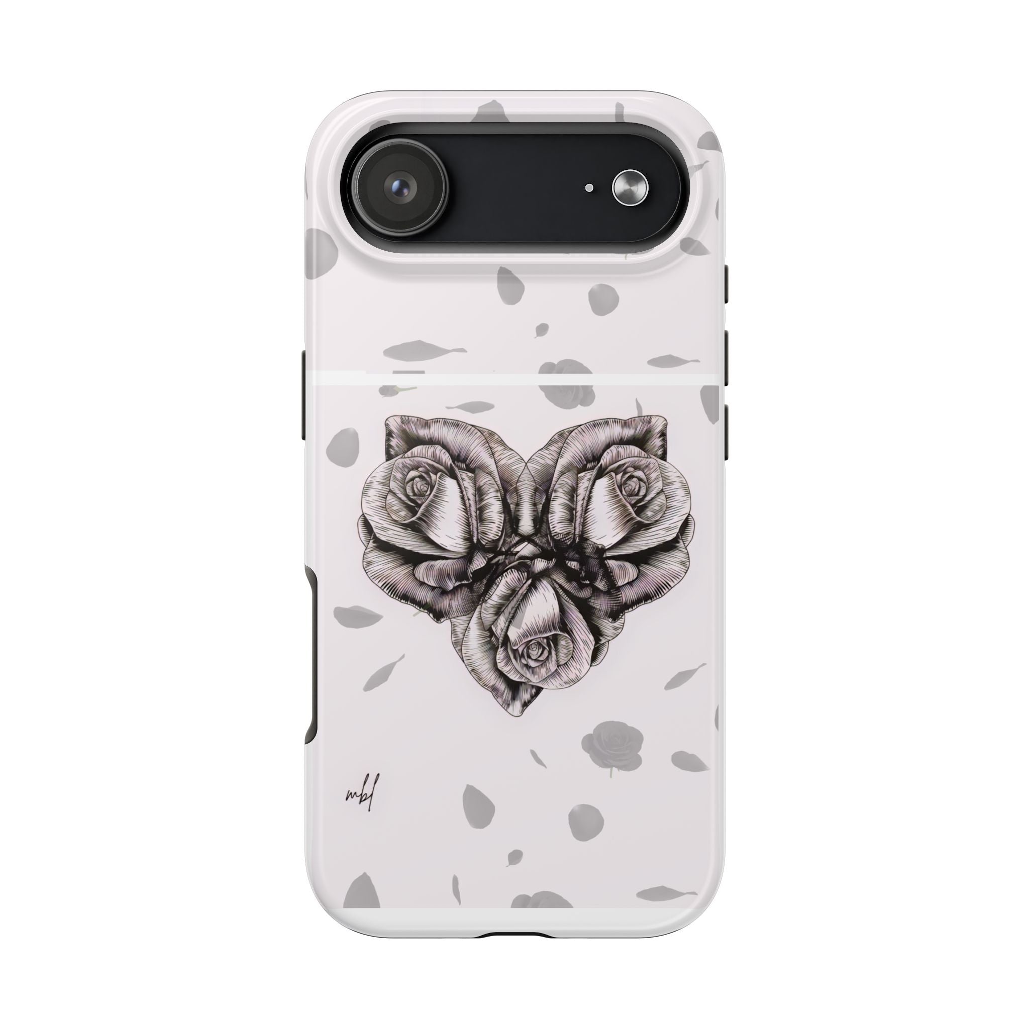 IPhone Phone Case Artistic Floral Tough Phone Cases - Heart Rose Design