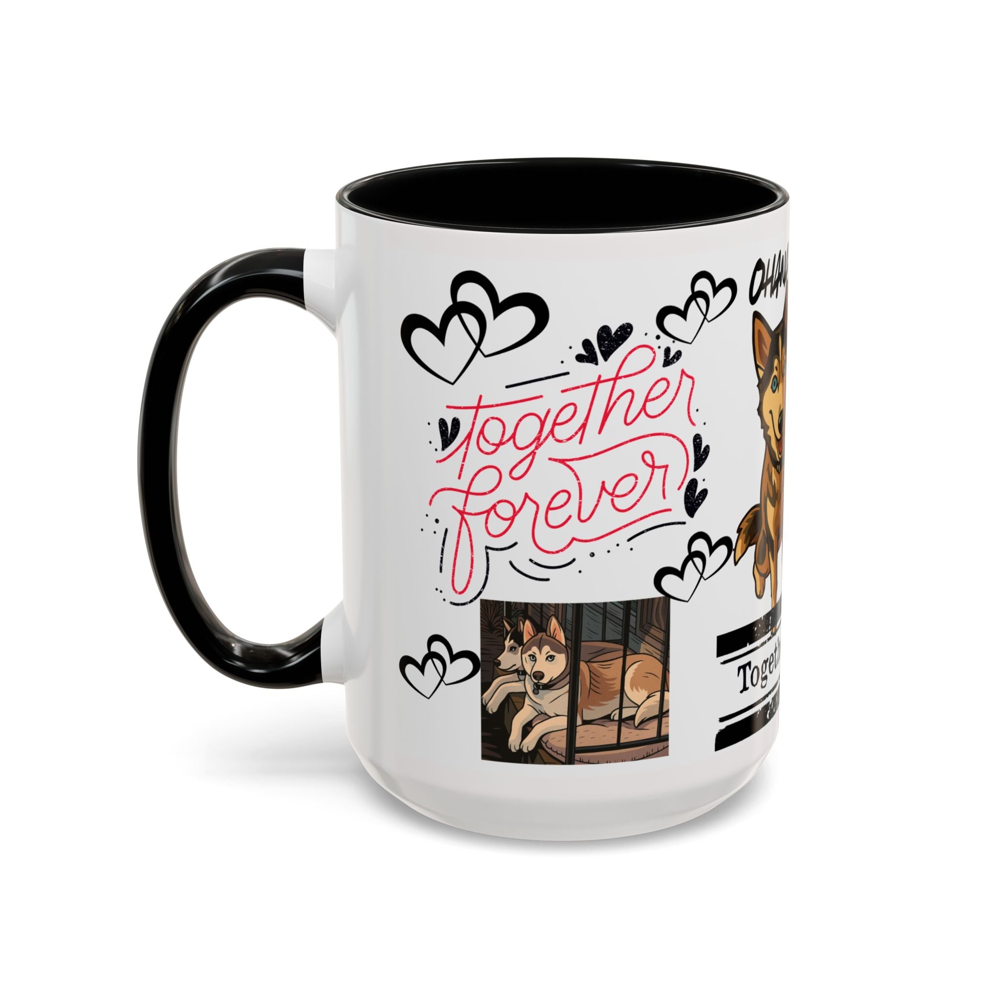 Husky Couple Coffee Mug — “Together Forever” Personalized Pet Lovers Gift