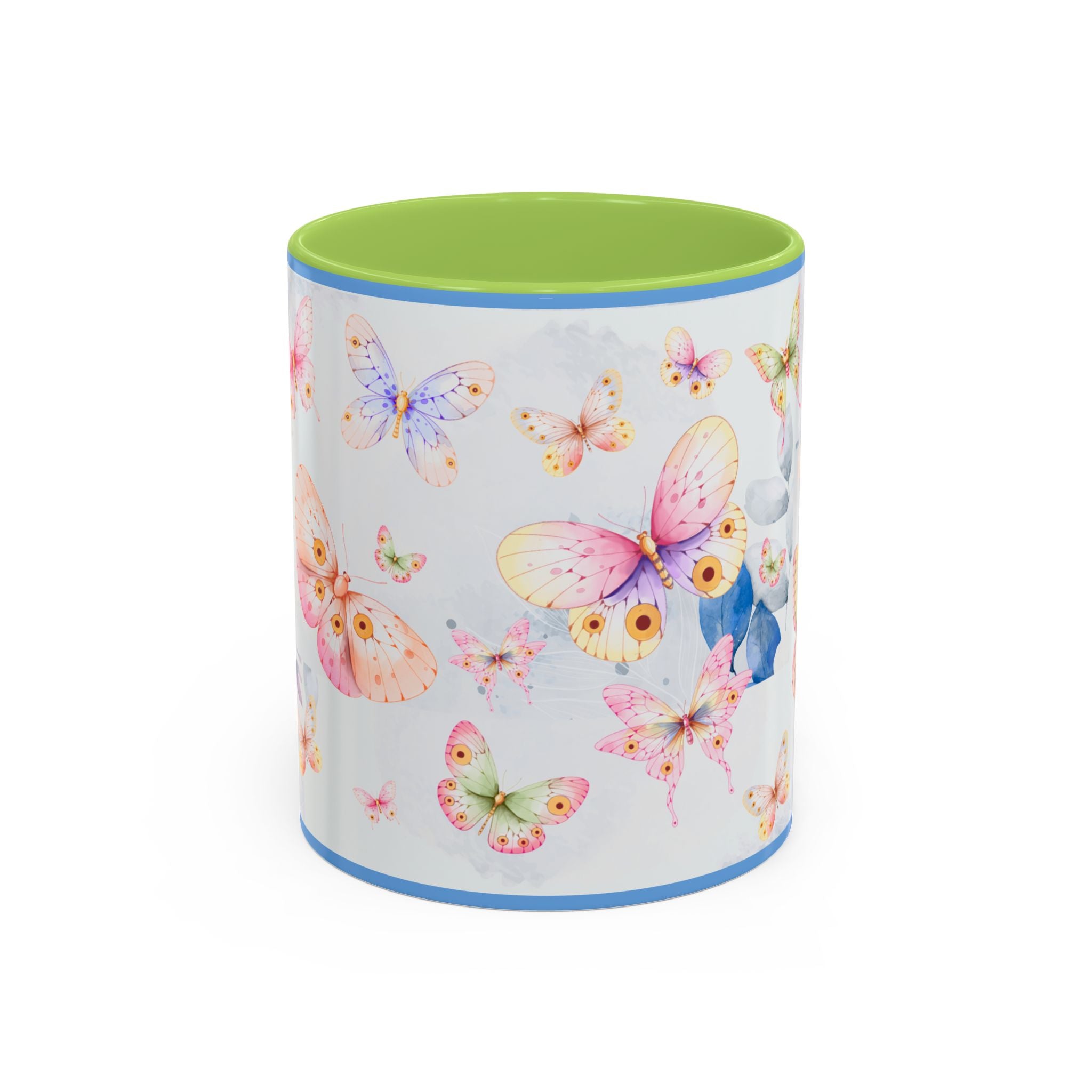 Floral Pastel Coffee Cup Butterfly Garden Accent Mug