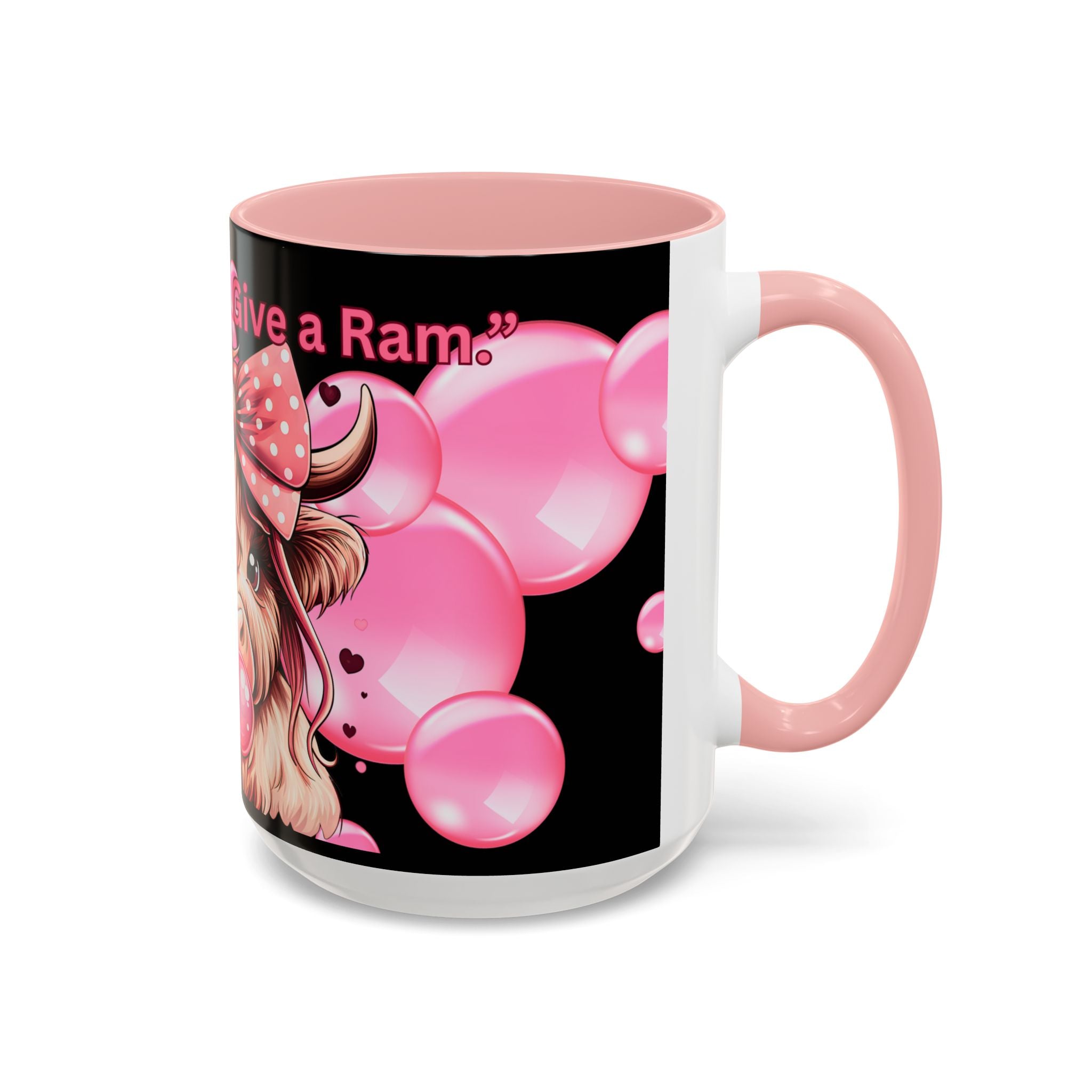 Glam Highland Cow Coffee Mug Too Glam to Give a Ram Accent Mug