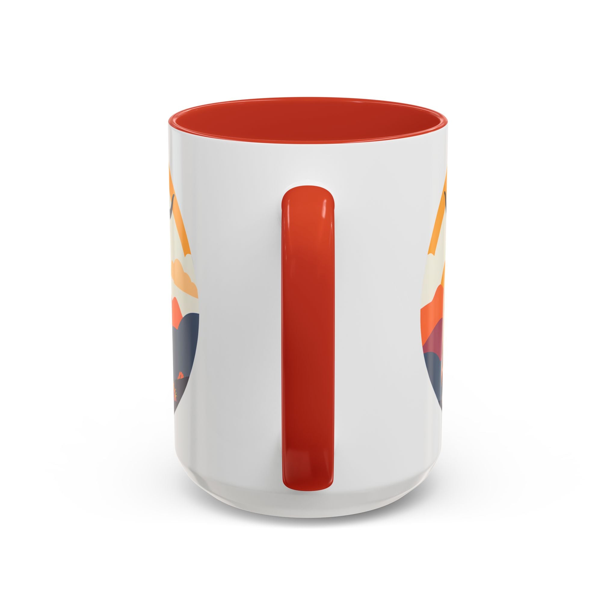 Highland Cow Coffee Mug Retro Sunset Accent 15oz