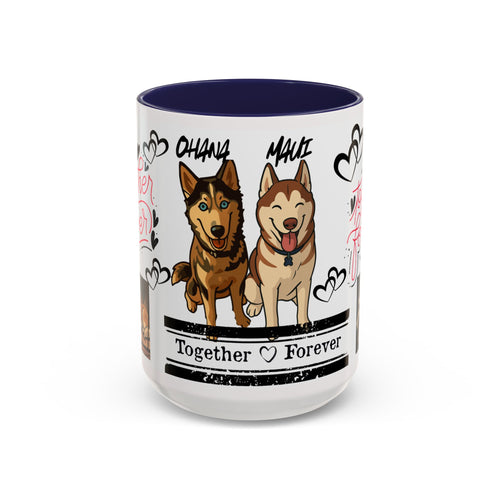 Husky Couple Coffee Mug — “Together Forever” Personalized Pet Lovers Gift