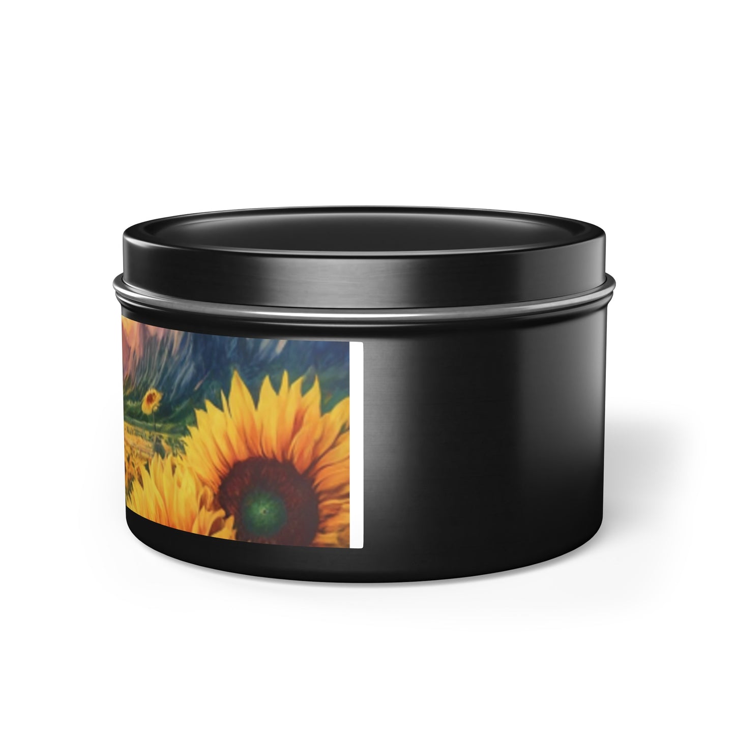 Beautiful Scented Sunflower Design Tin Candles