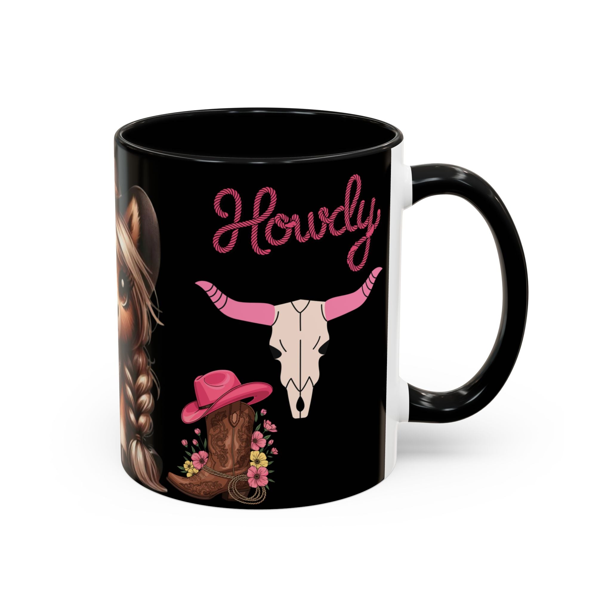 Cowgirl Coffee Mug — Howdy Pink Western Accent Mug (11/15oz)