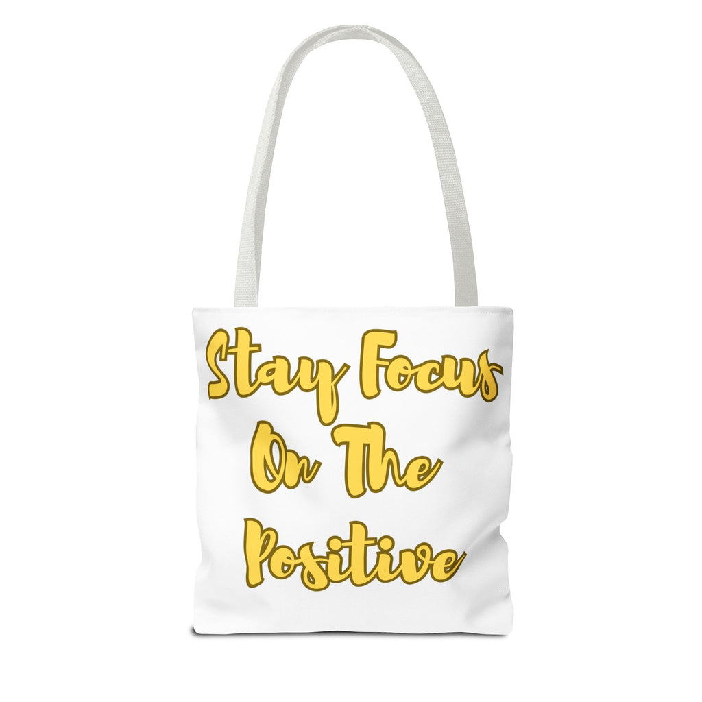 Sunflower Motivational Tote Bag - Stay Focus On The Positive, Eco-Friendly Carryall, Floral Shopping Bag, Gift for Friends, Summer Essential