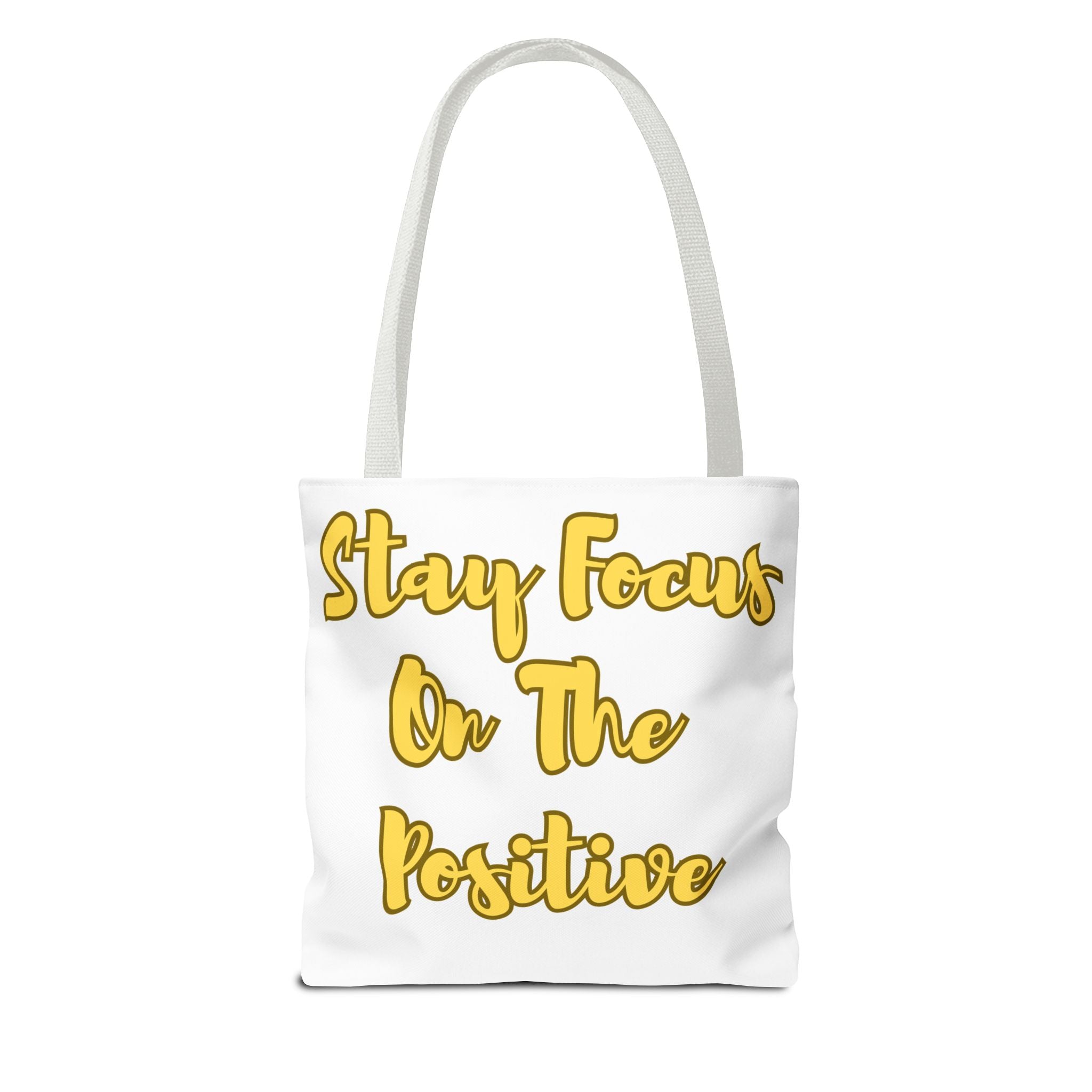 Sunflower Motivational Tote Bag - Stay Focus On The Positive, Eco-Friendly Carryall, Floral Shopping Bag, Gift for Friends, Summer Essential