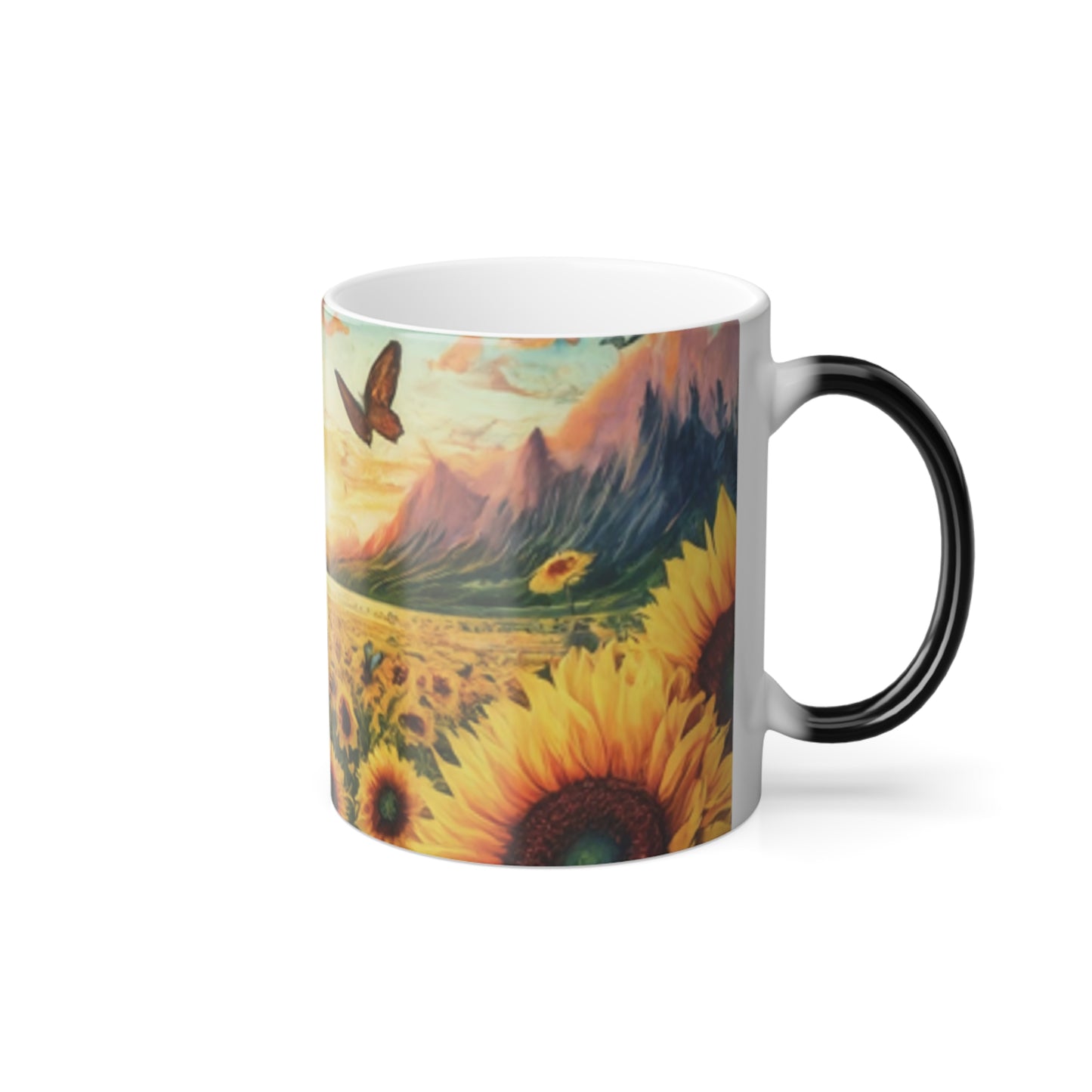 Blooming Hydration: Sunflower Color Morphing Mug, 11oz