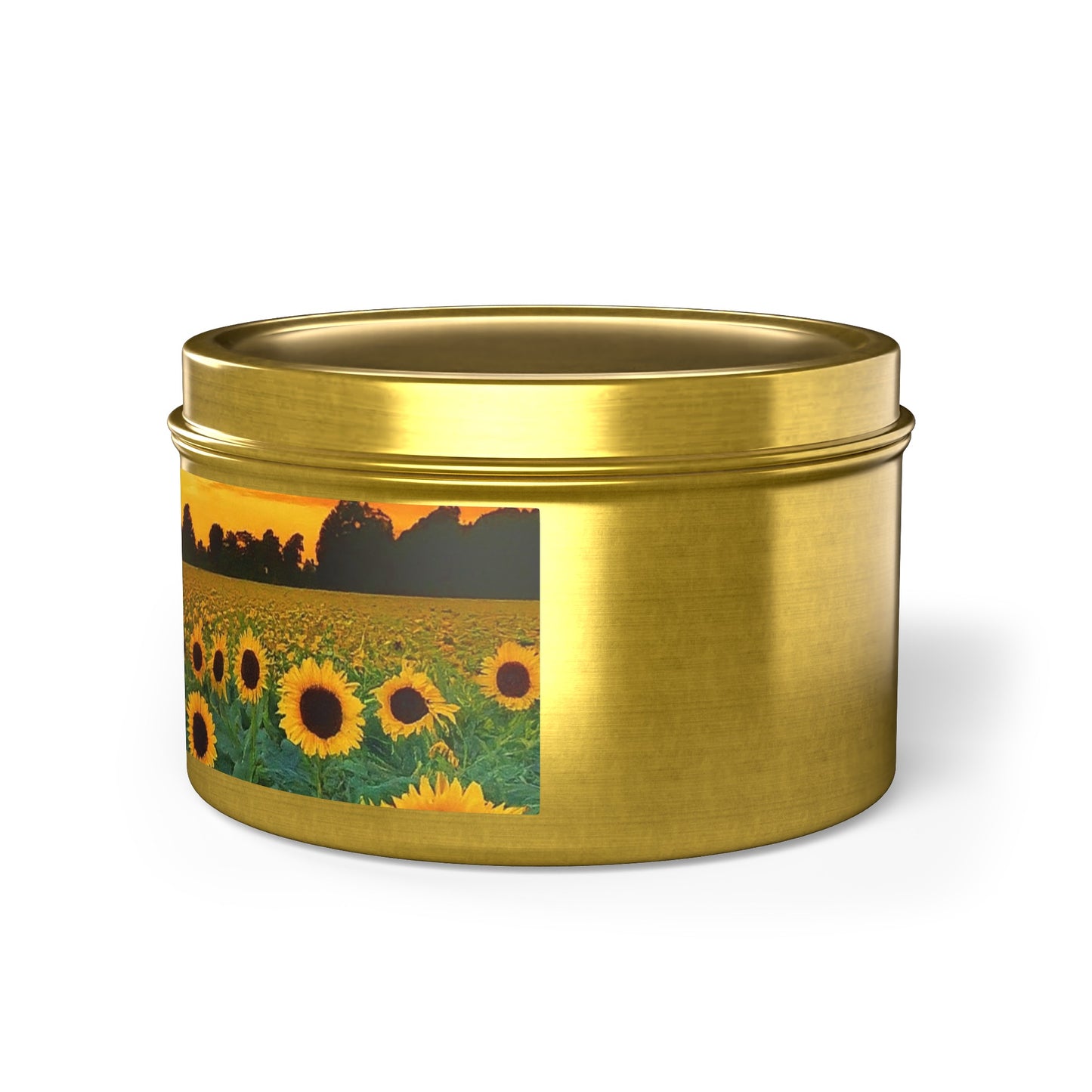 Beautiful Scented Sunflower Tin Candles