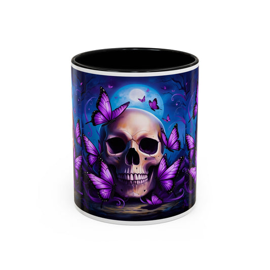 Gothic Skull & Butterfly Mug, Unique Coffee Cup, Edgy Home Decor, Gothic Gifts, Halloween Accessories
