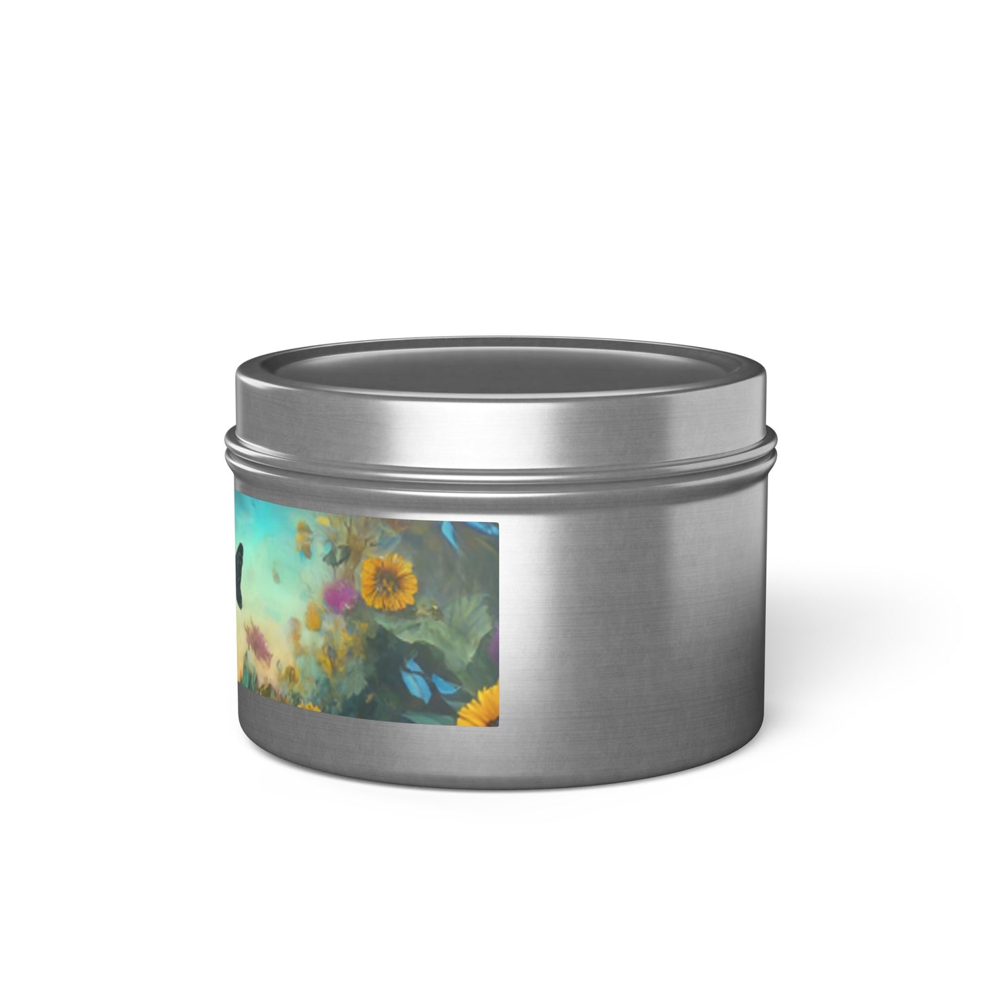 Beautiful Sunflower Design Tin Candles