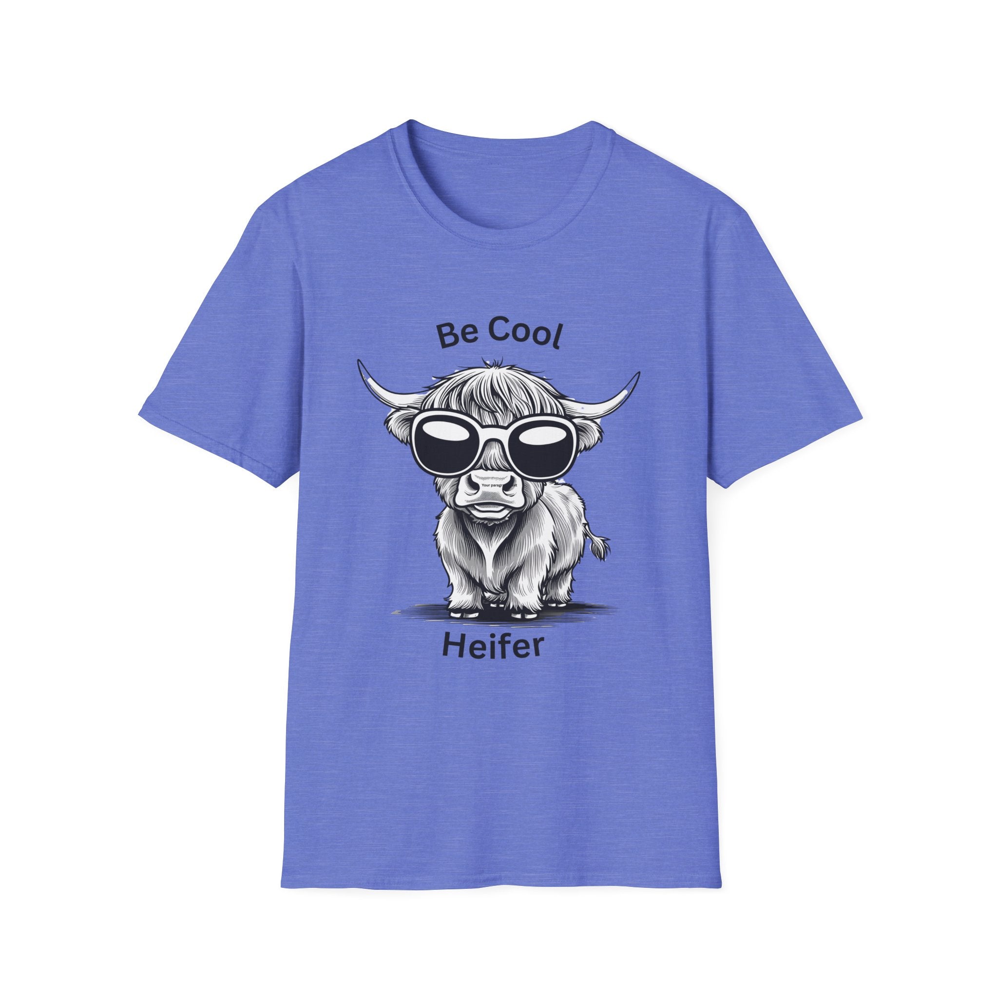 Cool Heifer Unisex Softstyle T-Shirt - Be Cool Graphic Tee for Animal Lovers