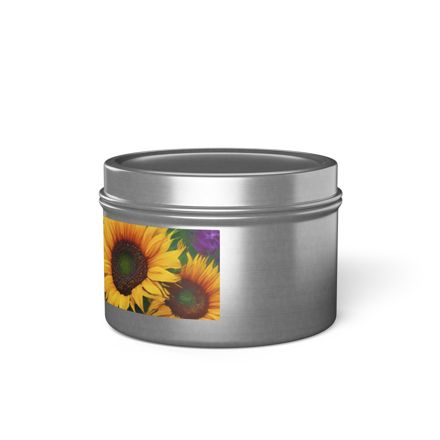 Sunflower Design Soy Wax Blend Tin Candles