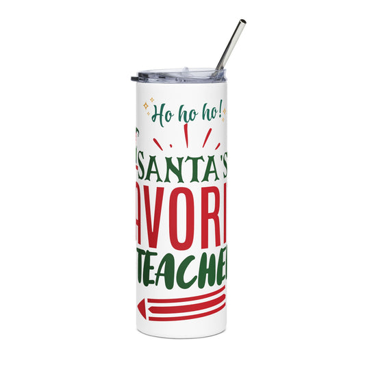 Santa’s Favorite Teacher 20oz Stainless Tumbler Holiday Teacher Gift