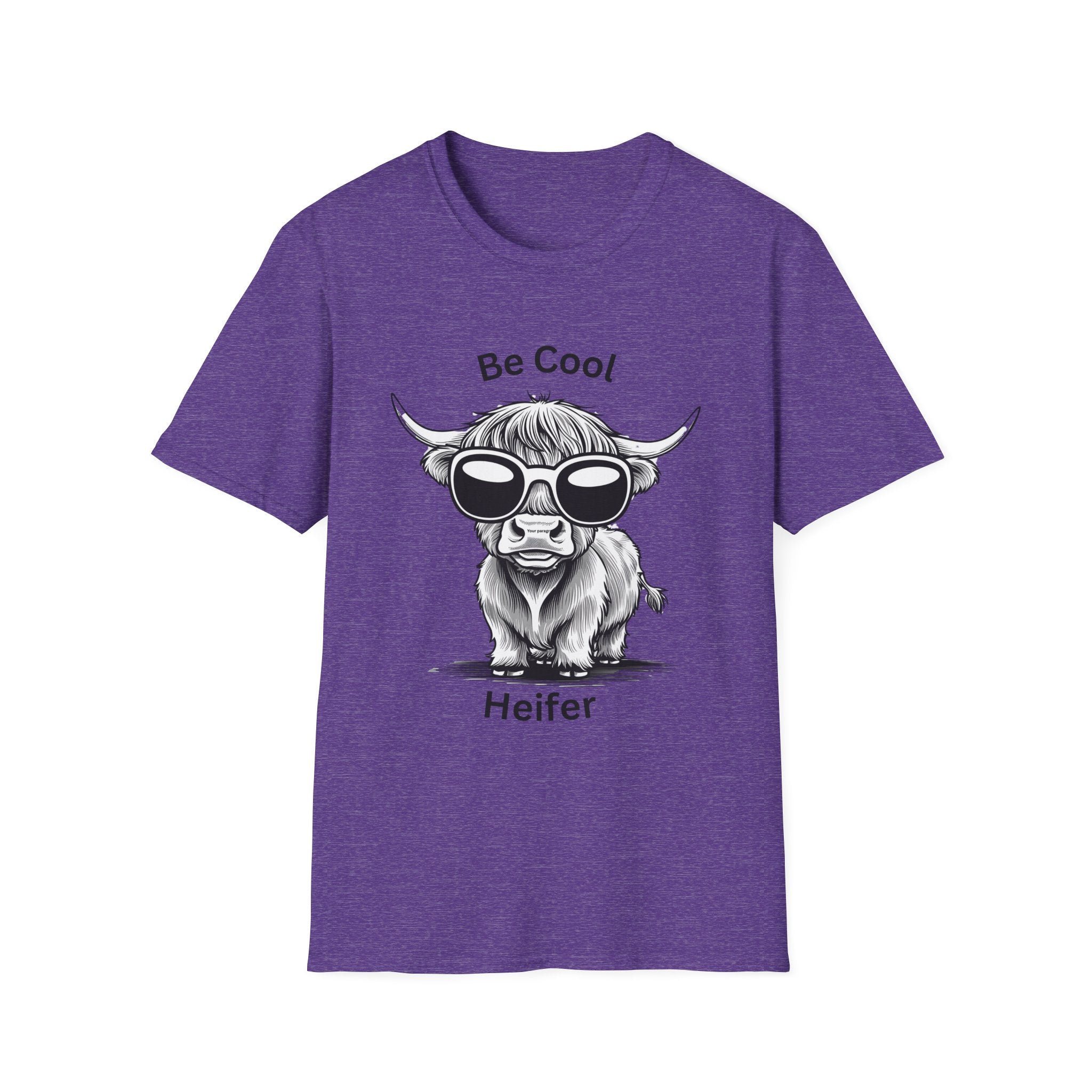 Cool Heifer Unisex Softstyle T-Shirt - Be Cool Graphic Tee for Animal Lovers