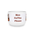 Ceramic Latte Mug — "More Coffee Please" with Fall Pumpkin Bouquet — 25oz