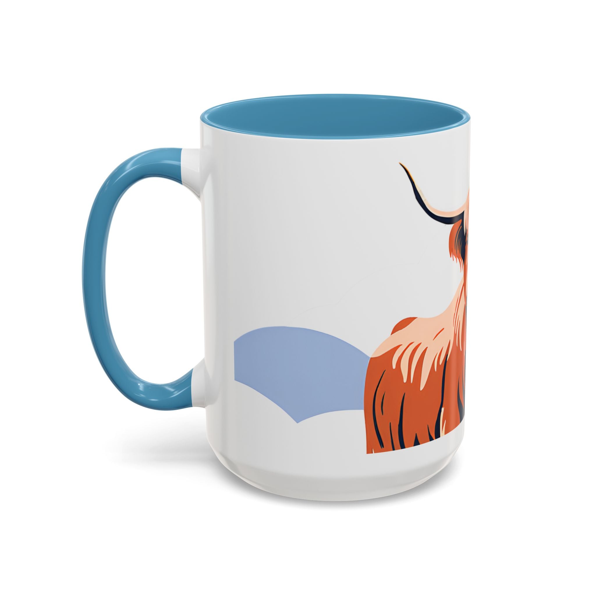 Highland Cow Accent Coffee Mug – Scenic Farmhouse Tea & Coffee Cup (11/15 oz)