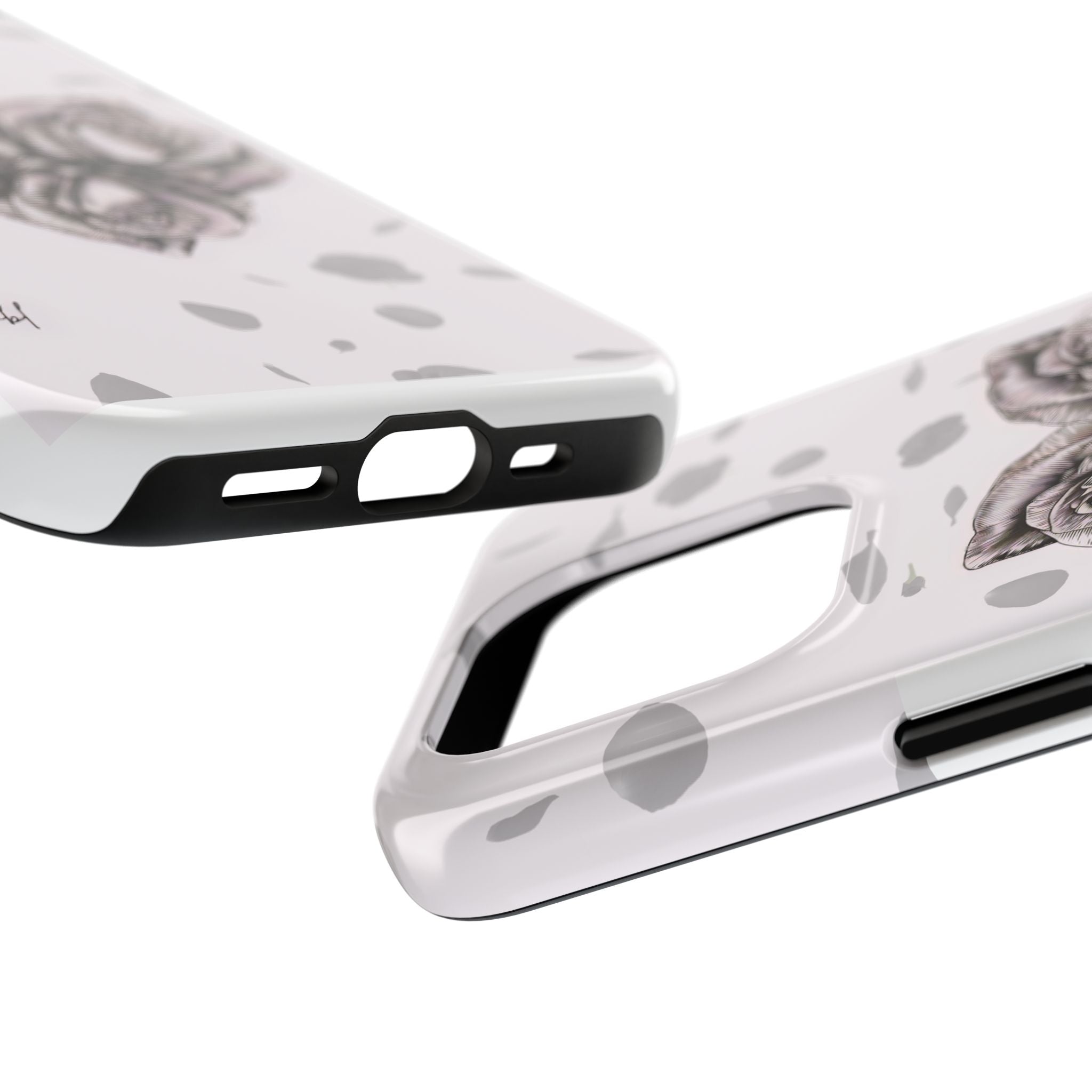 IPhone Phone Case Artistic Floral Tough Phone Cases - Heart Rose Design