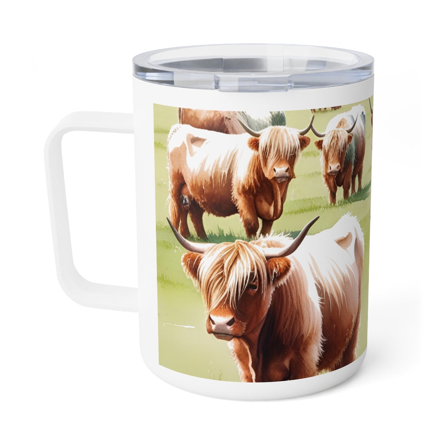 Highland Cow Insulated Coffee Mug — 10oz Thermal Travel Mug