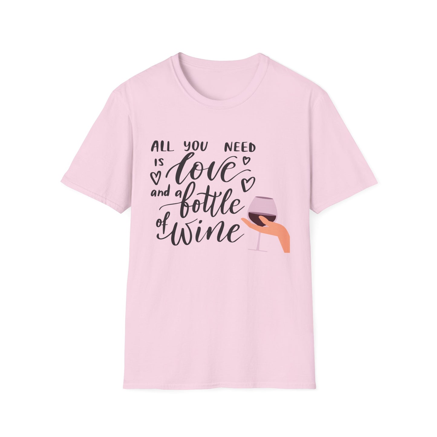 All You Need Is Love and a Bottle of Wine T-Shirt — Funny Wine Lover Tee