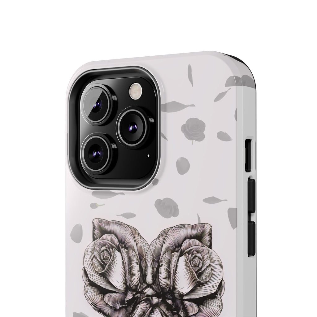 IPhone Phone Case Artistic Floral Tough Phone Cases - Heart Rose Design