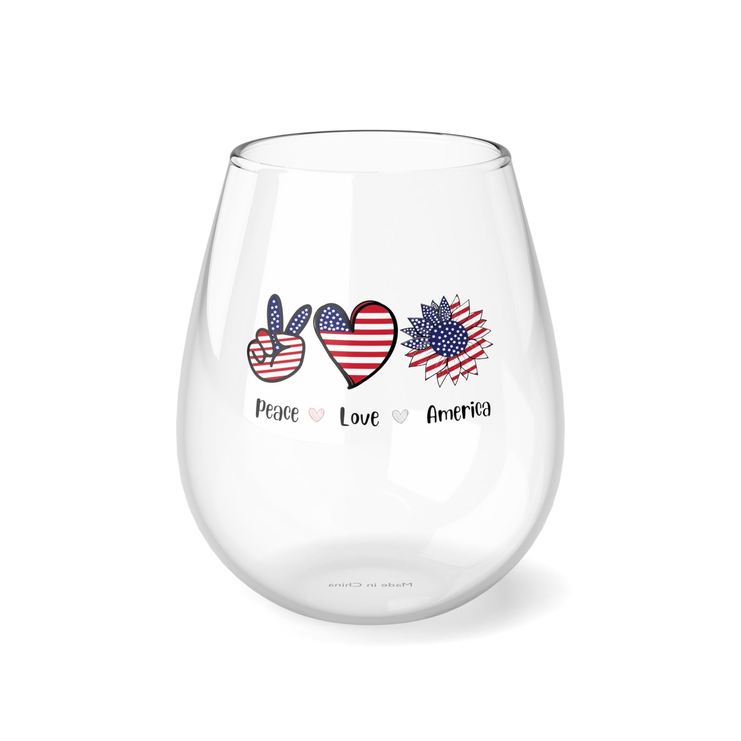 Patriotic Party Sips: Fourth of July Stemless Wine Glass, 11.75oz