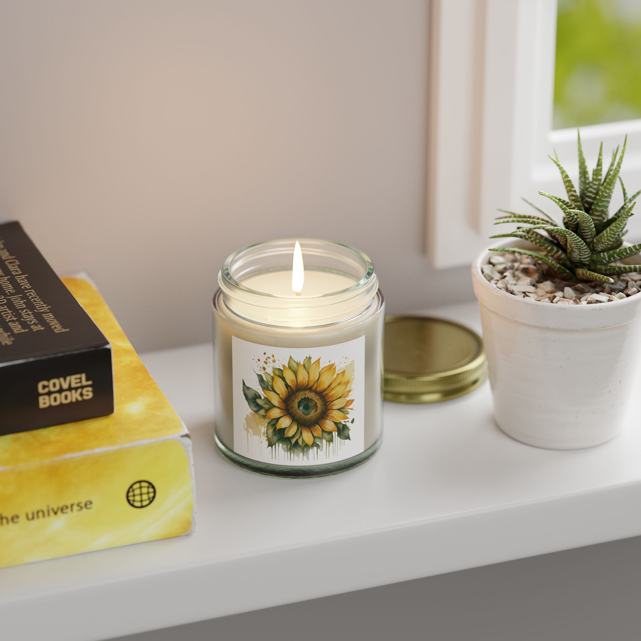Sunflower Scented Candles - Relaxing Aromatherapy, Home Decor Gift, Coconut Apricot Wax, Perfect for Any Occasion, Eco-Friendly