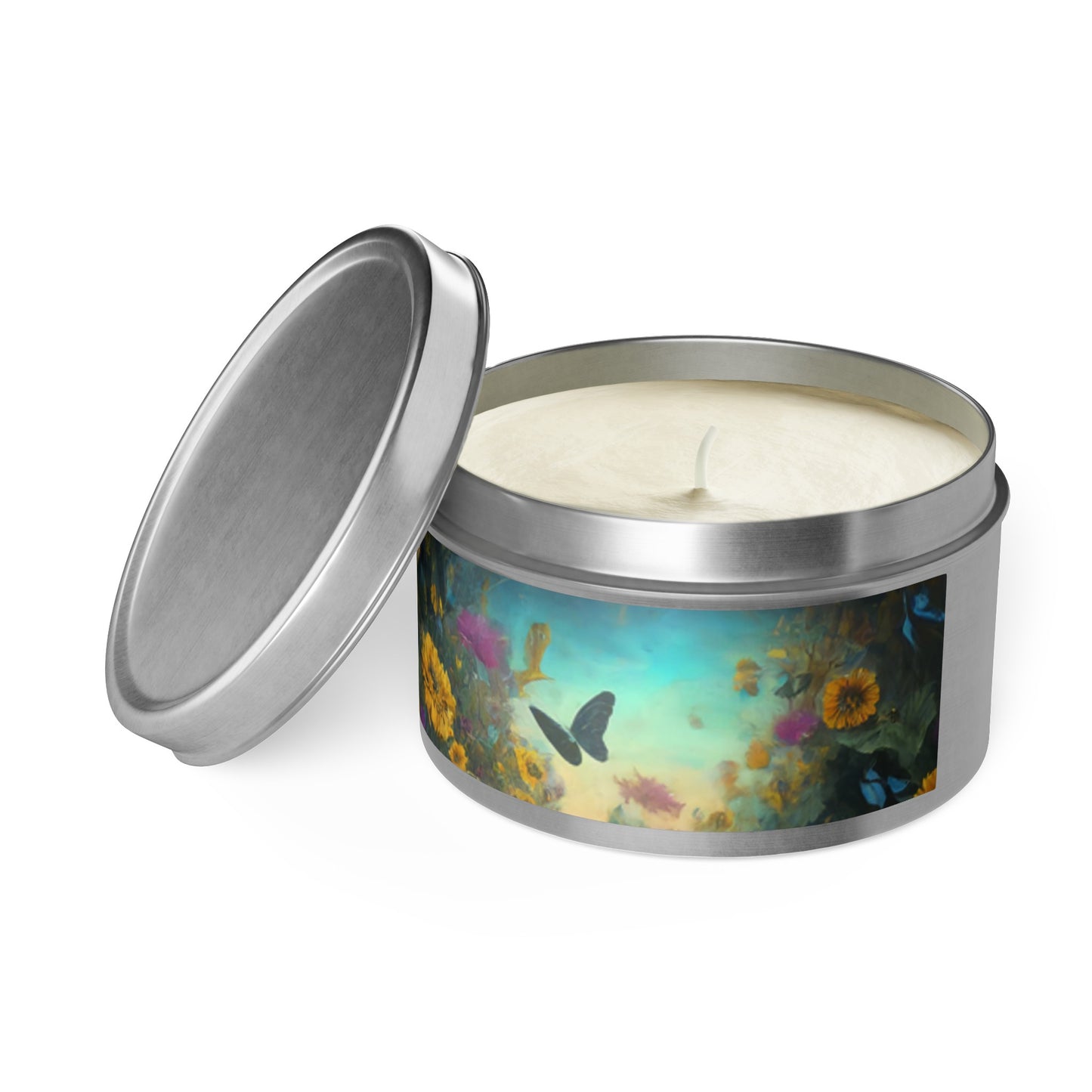 Beautiful Sunflower Design Tin Candles