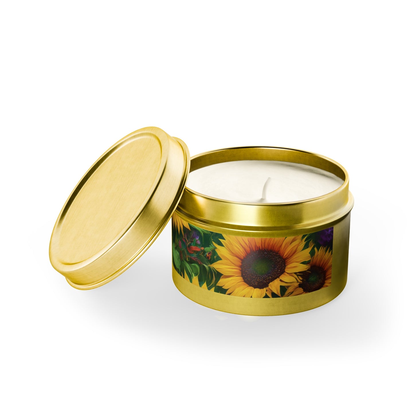 Sunflower Design Soy Wax Blend Tin Candles