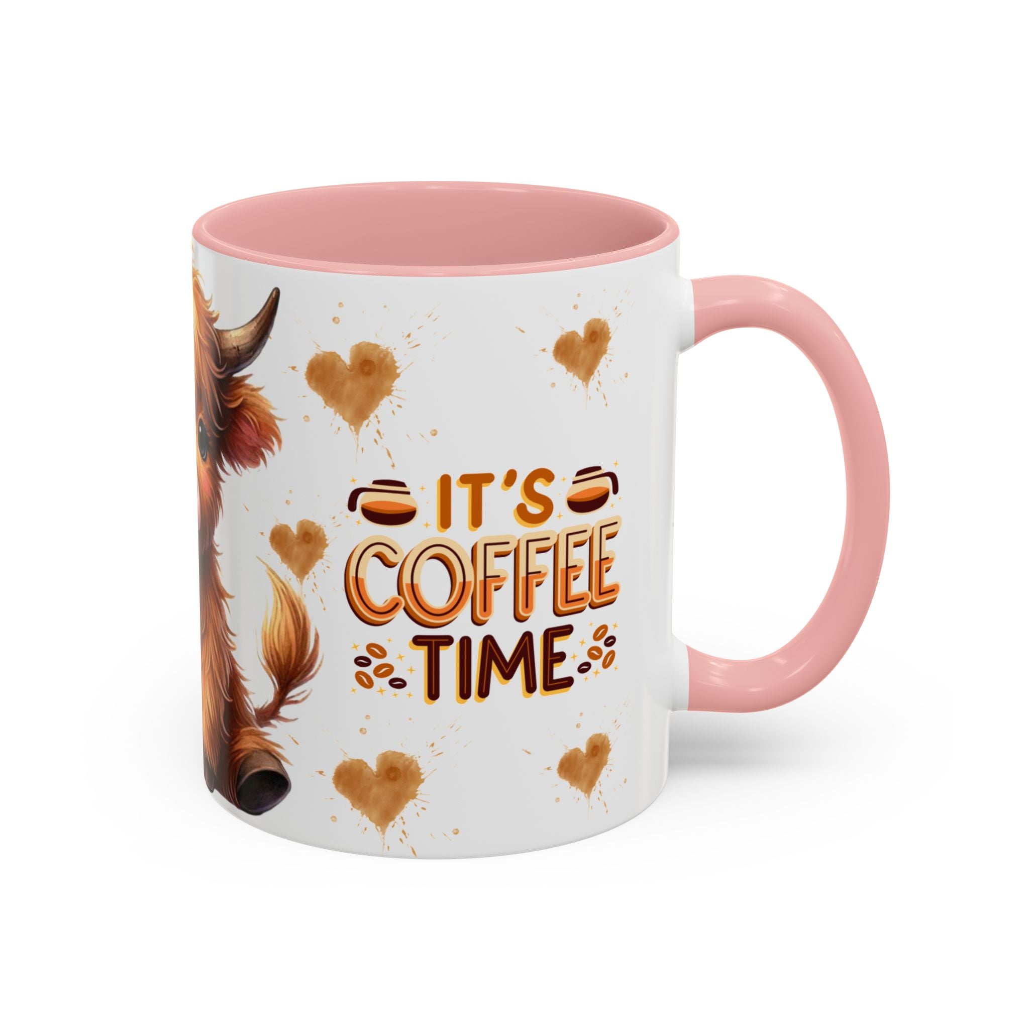 Cute Highland Cow It's Coffee Time Mug | Accent Coffee Mug