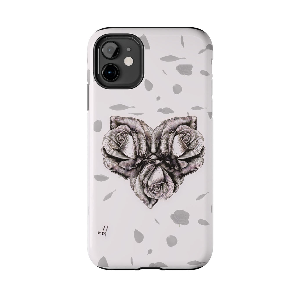 IPhone Phone Case Artistic Floral Tough Phone Cases - Heart Rose Design
