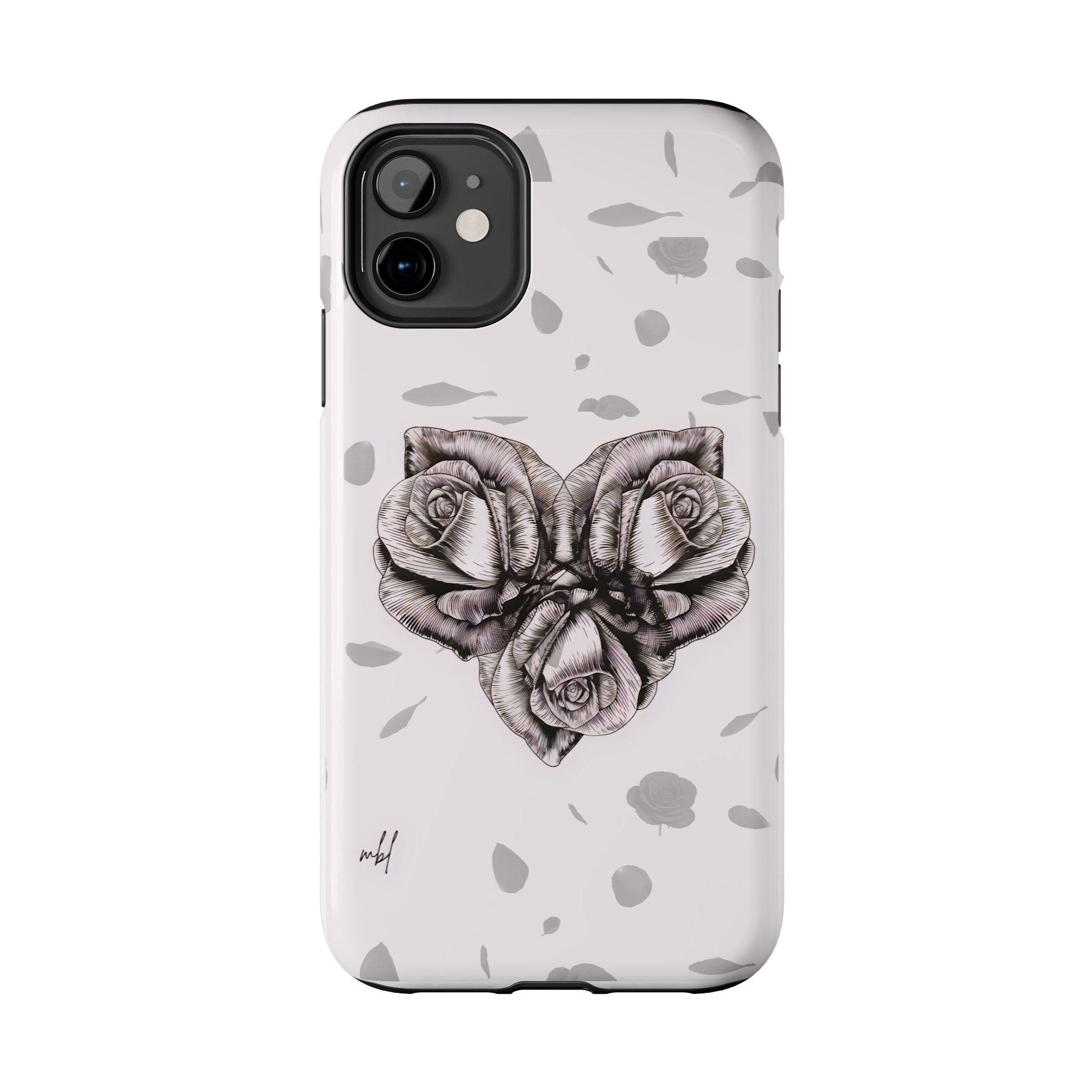 IPhone Phone Case Artistic Floral Tough Phone Cases - Heart Rose Design