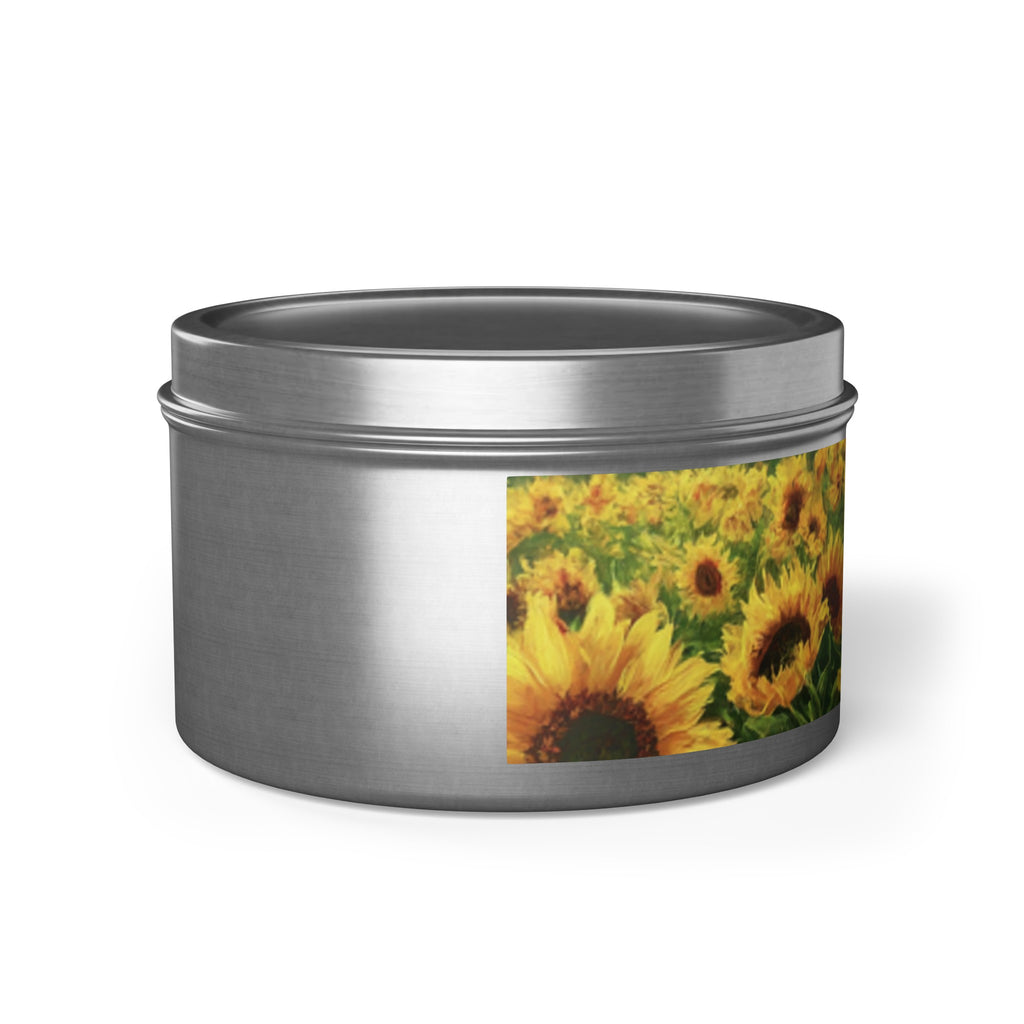 Soothe Your Soul: Sunflower Design Scented Soy Tin Candles