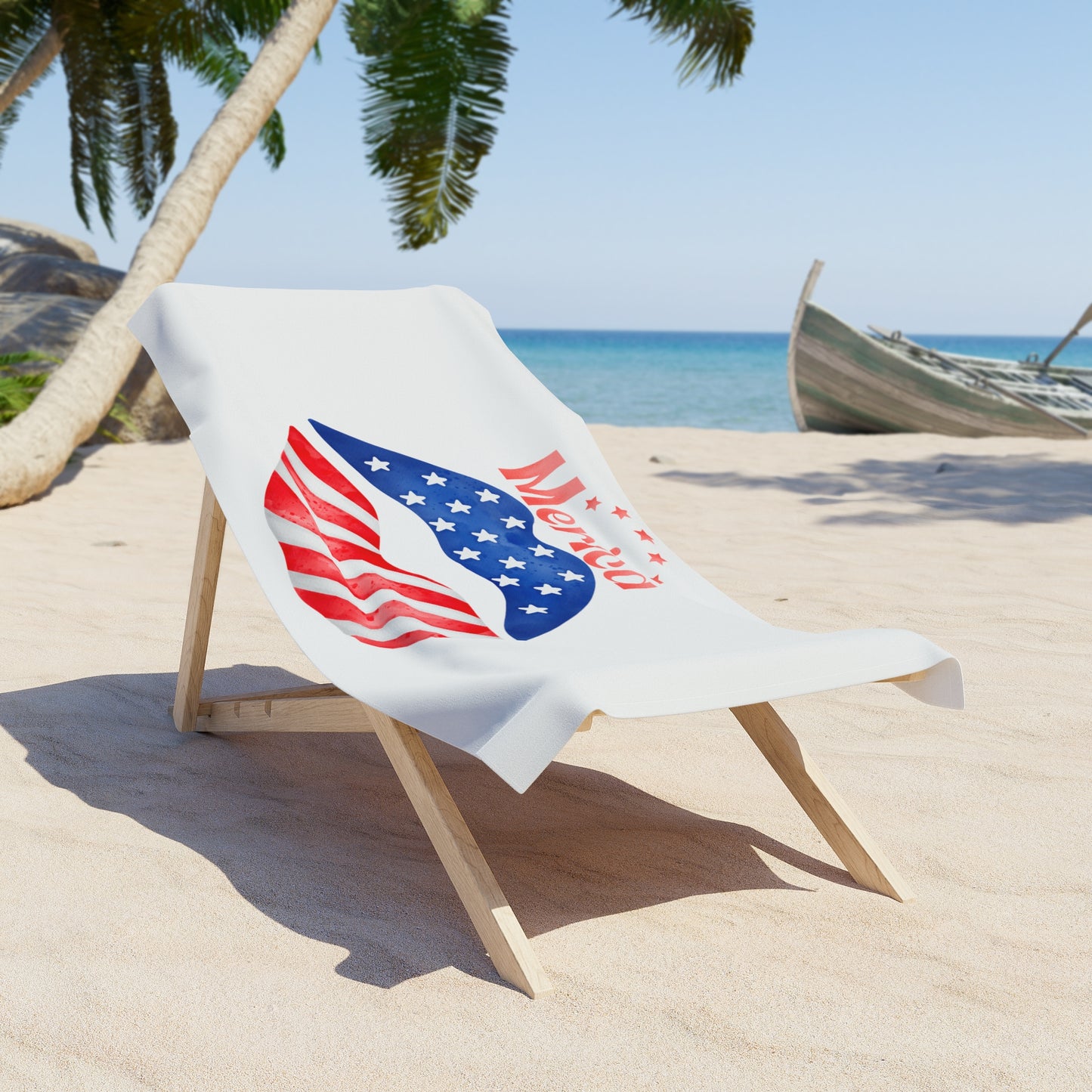 Beach Towel with Stars, Stripes, Merica Pride: Gear Up for Your Fourth of July Celebration!