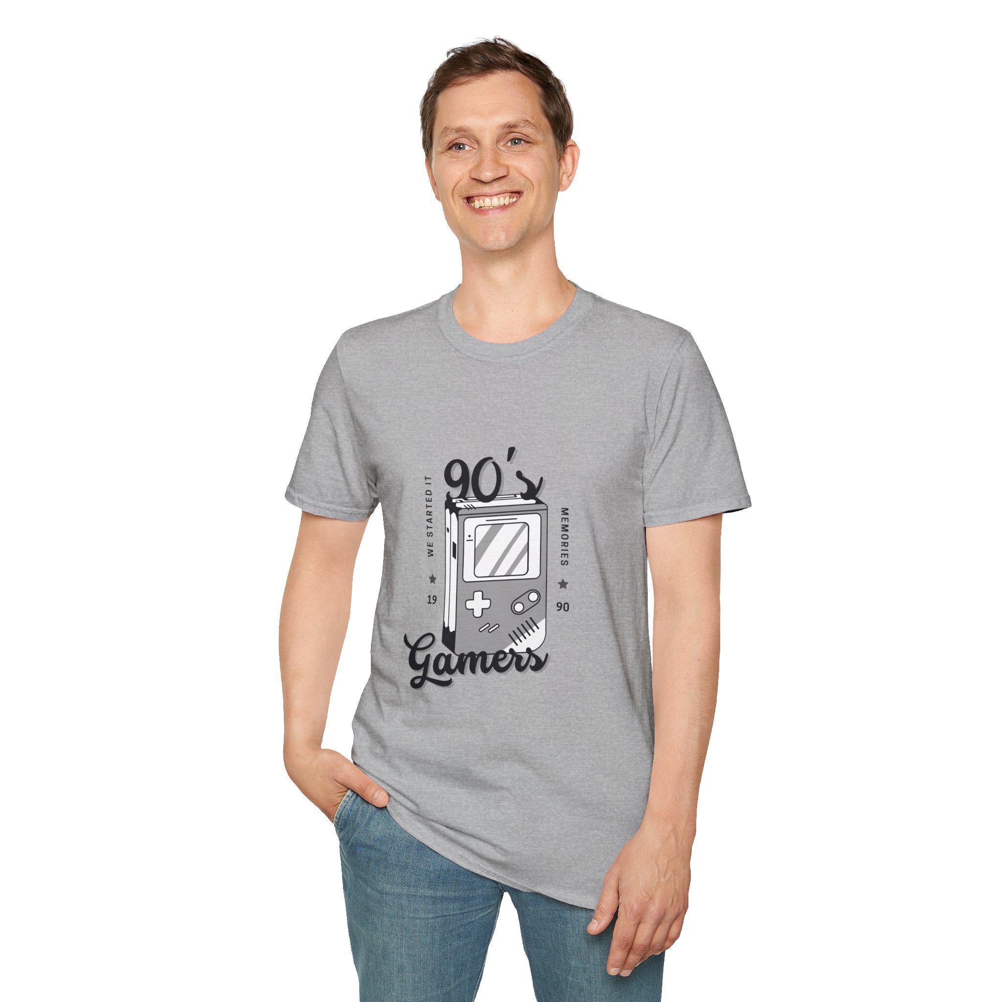 90's Gamer Unisex Softstyle T-Shirt, Retro Gaming Shirt, Gamer Gift, Nostalgic Tee, Casual Wear, 90's Birthday Apparel