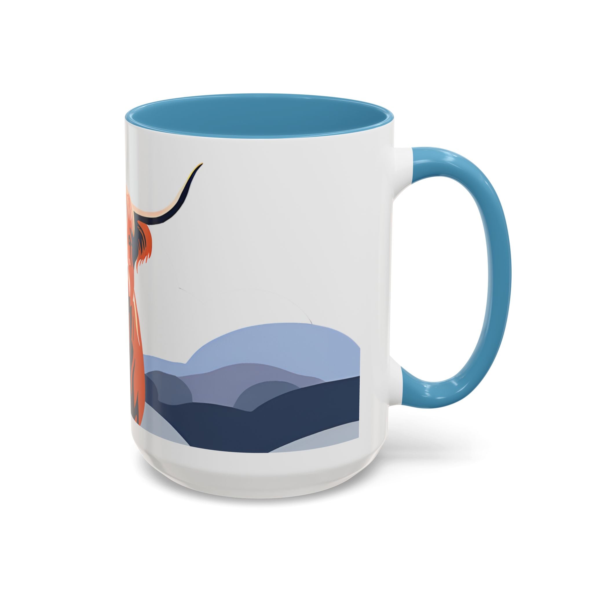 Highland Cow Accent Coffee Mug – Scenic Farmhouse Tea & Coffee Cup (11/15 oz)